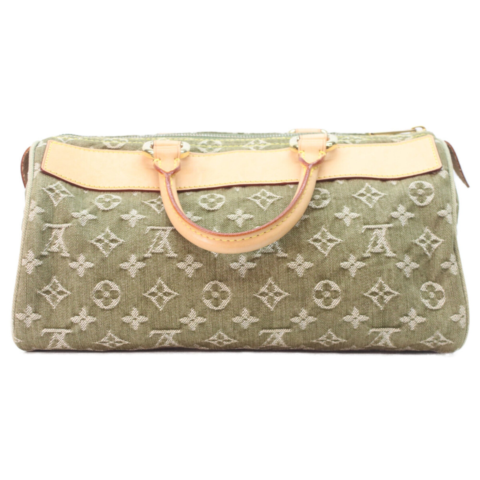 Louis Vuitton Khaki Monogram Denim Handbag (Pre-Owned)