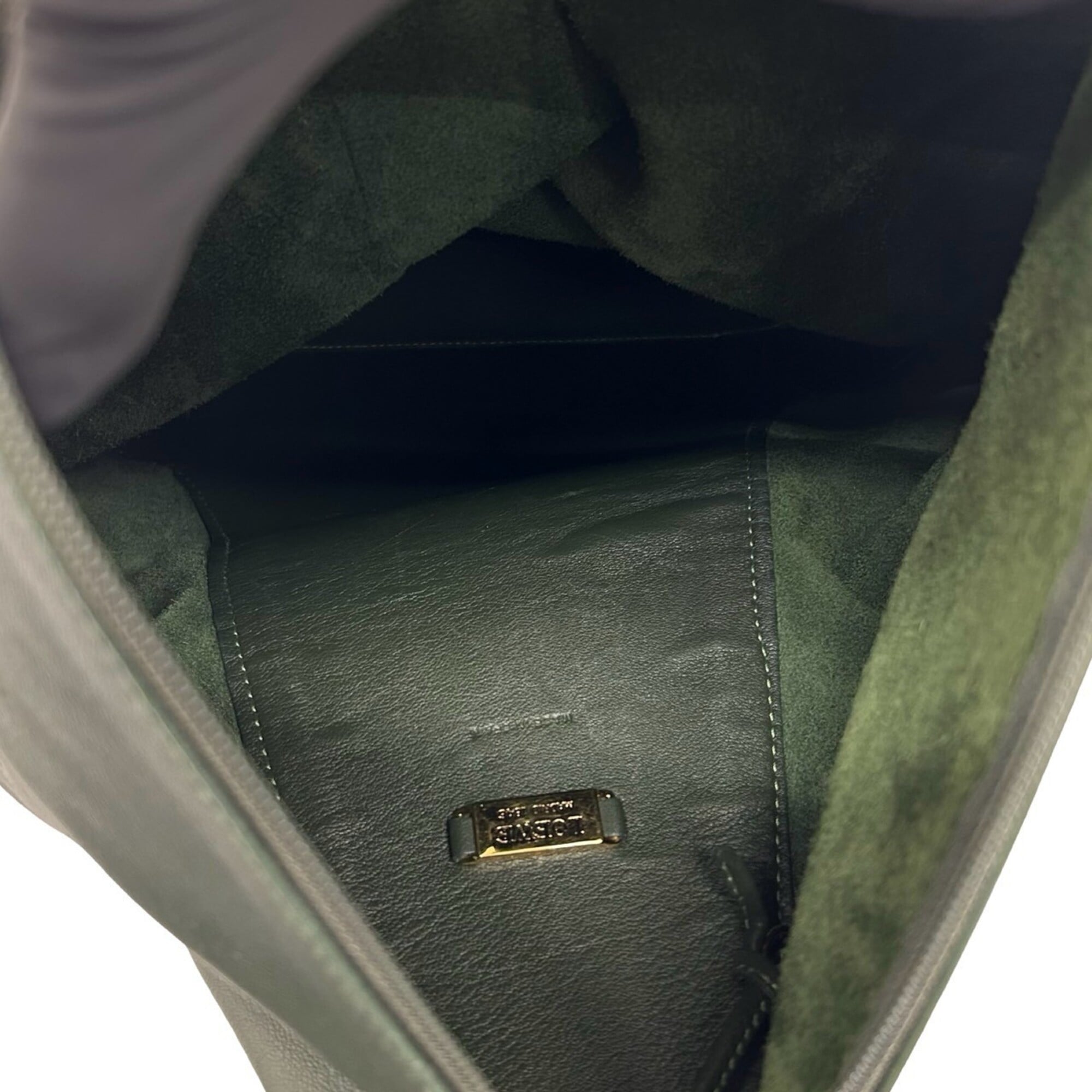 Loewe Green Leather Backpack (Pre-Owned)