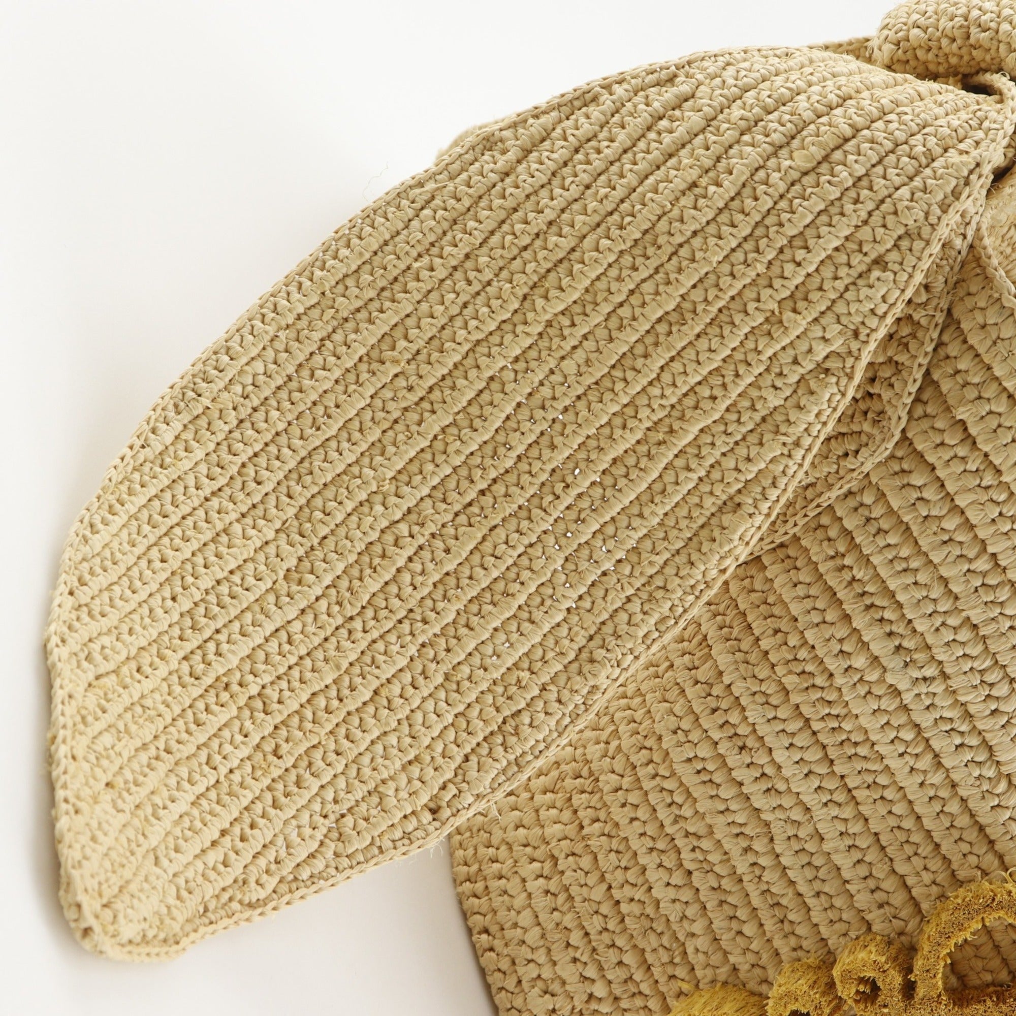 Loewe Beige Yellow Raffia Leather Basket Handbag (Pre-Owned)