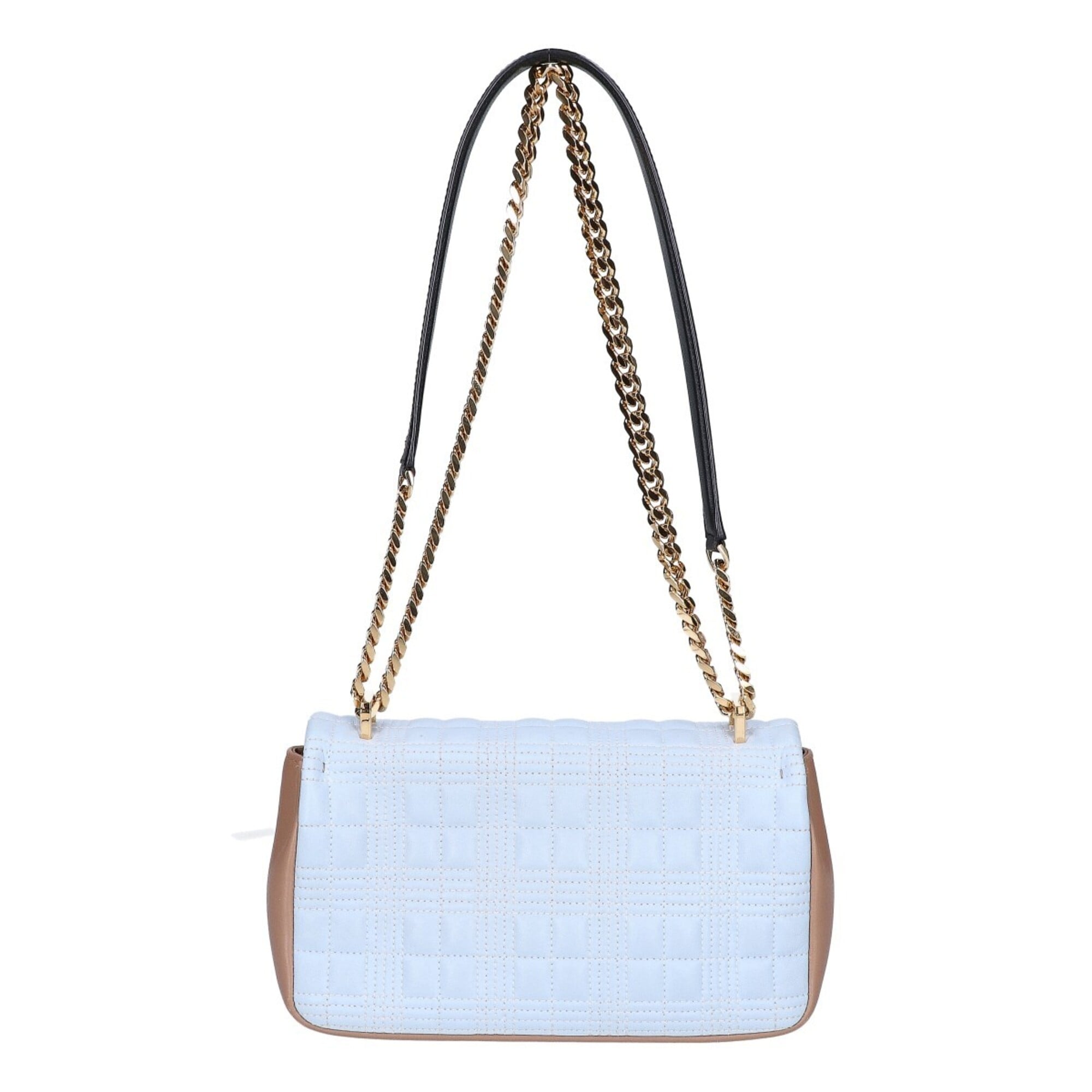 Burberry Beige Light Blue Leather Shoulder Bag (Pre-Owned)