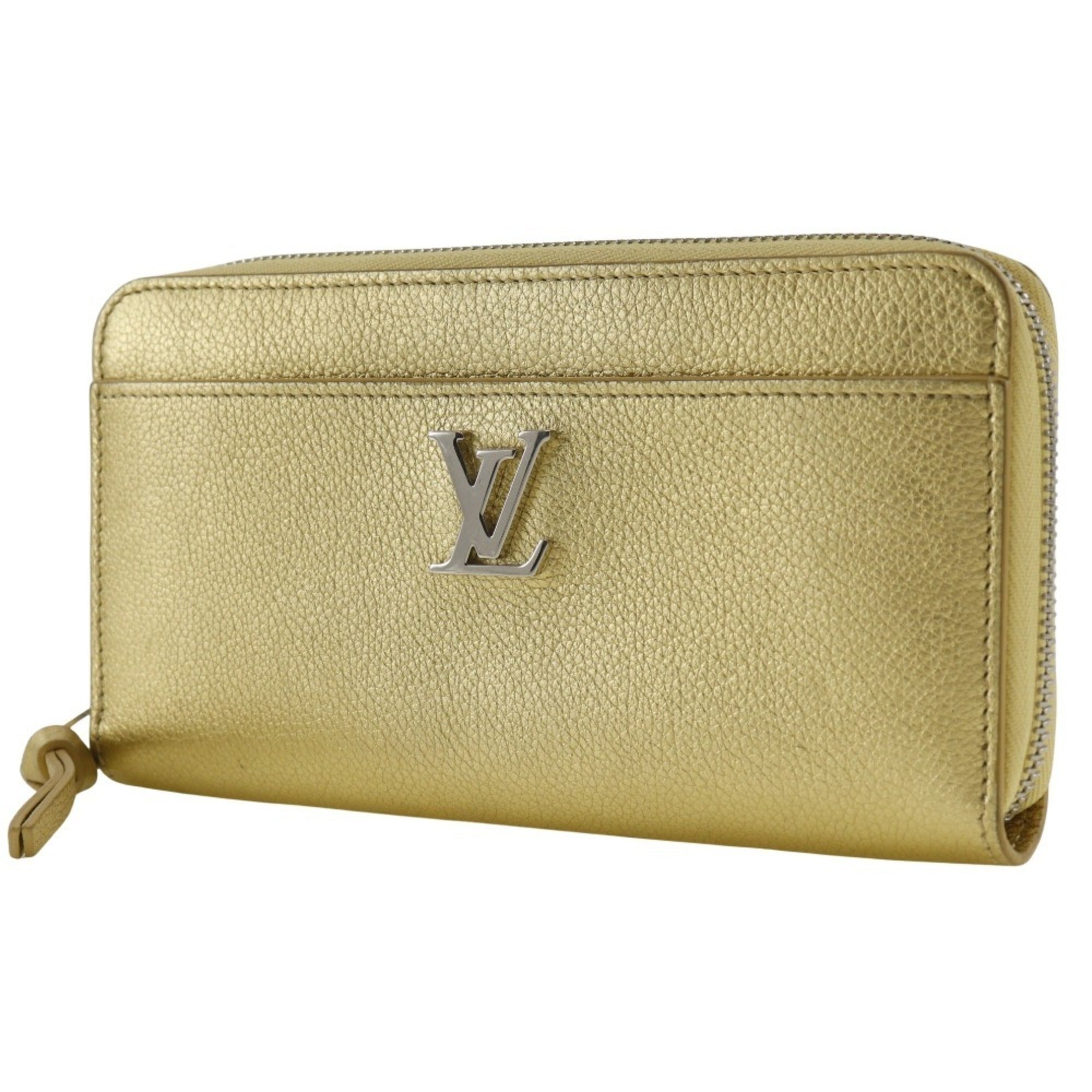 Louis Vuitton Gold Leather Long Wallet (Bi-Fold) (Pre-Owned)