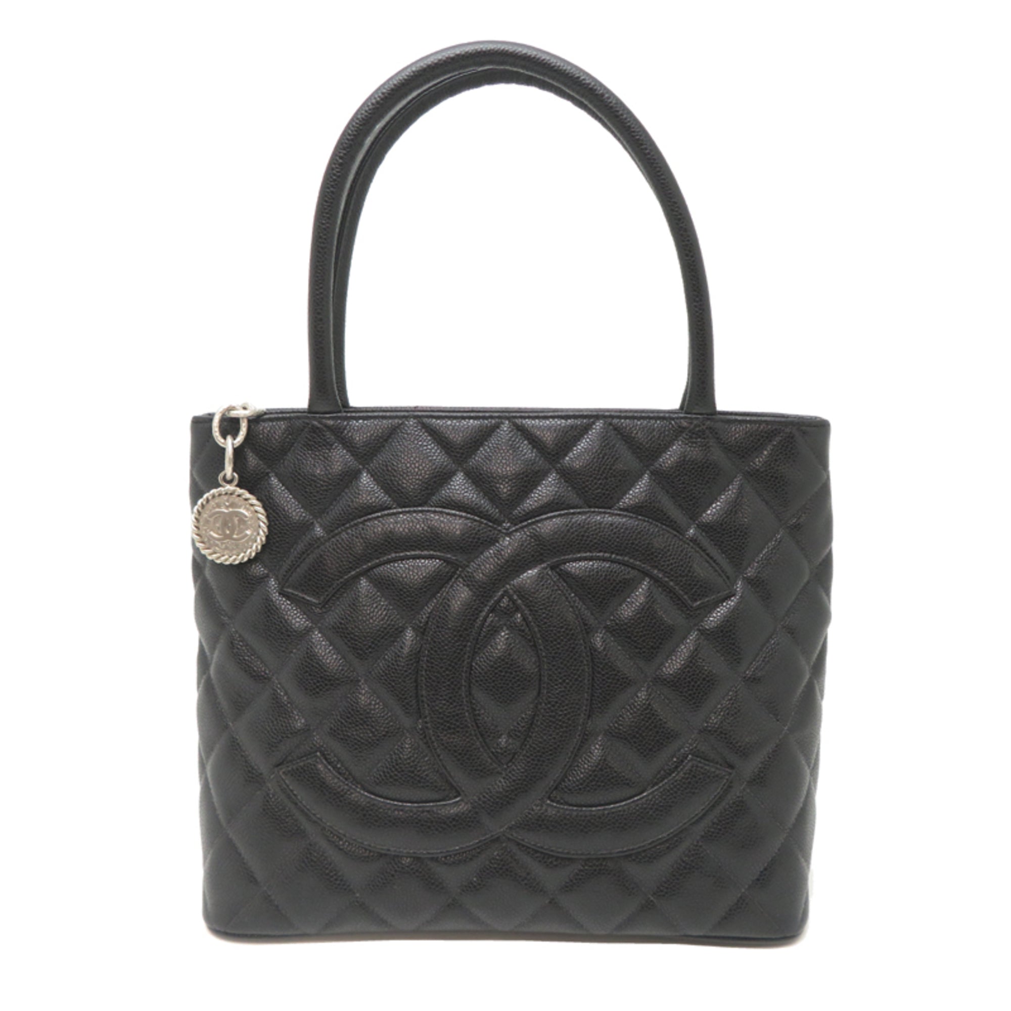 Chanel Black Grained Calfskin Tote Bag (Pre-Owned)