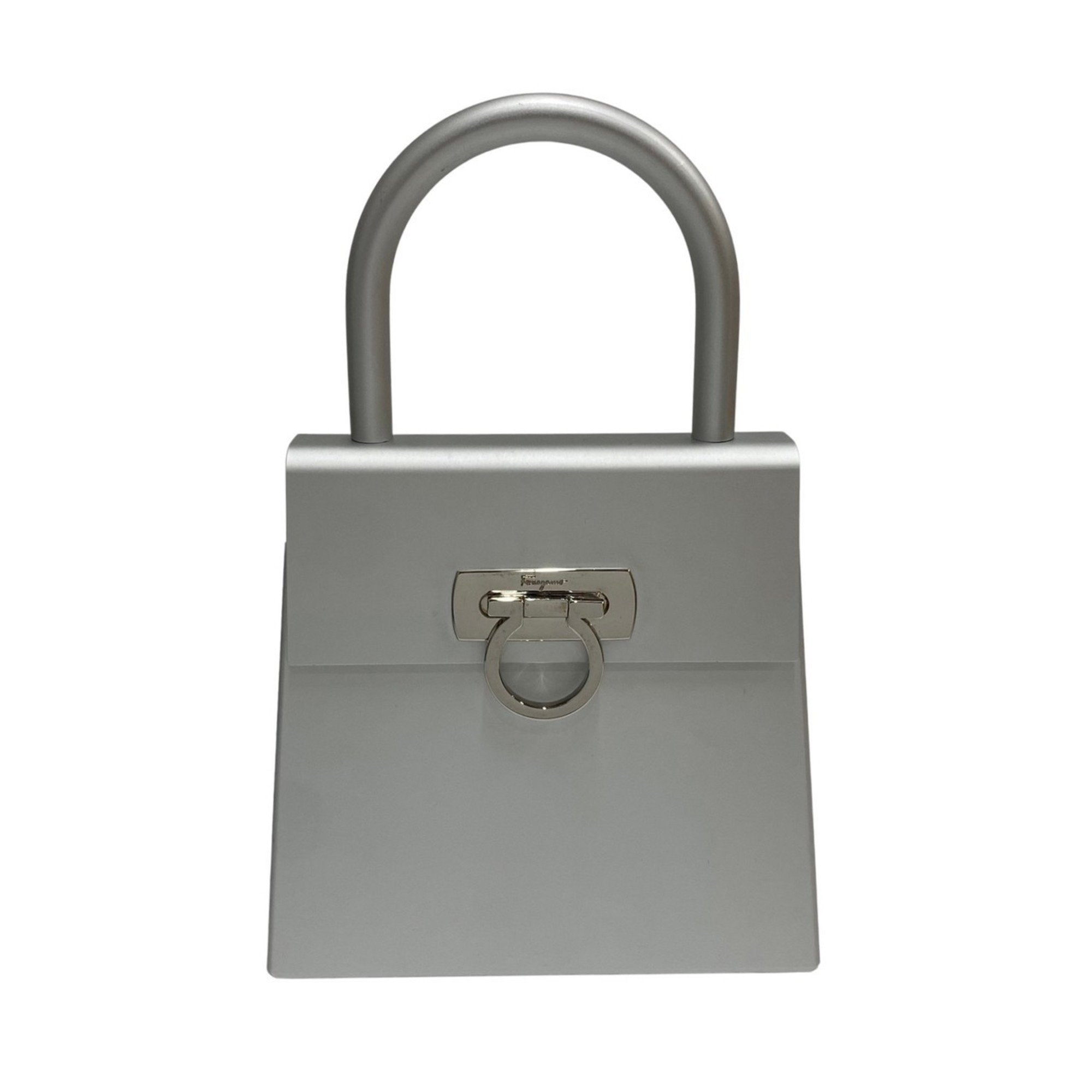 Salvatore Ferragamo Silver Aluminum Handbag (Pre-Owned)