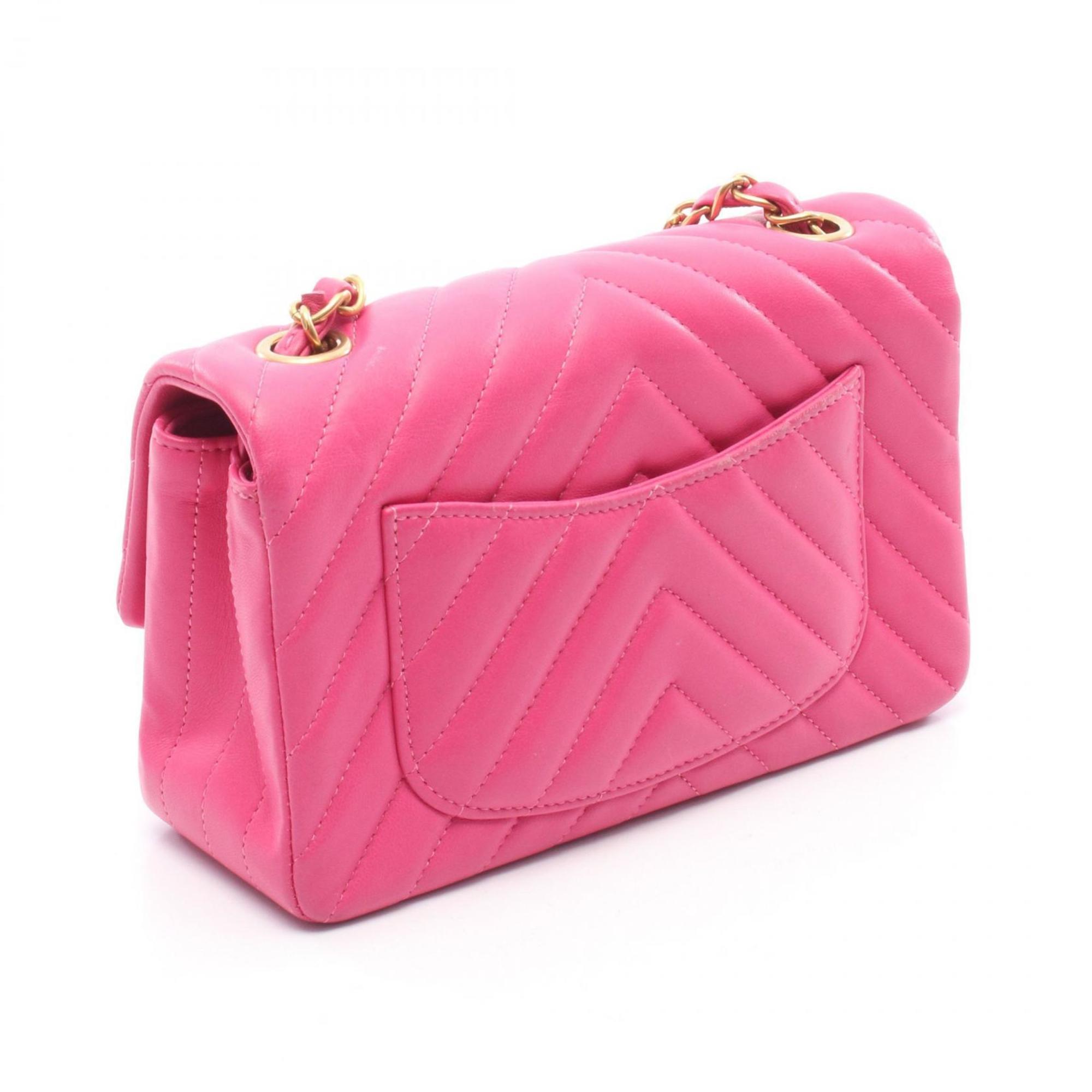 Chanel Pink Leather Handbag Shoulder Bag (Pre-Owned)