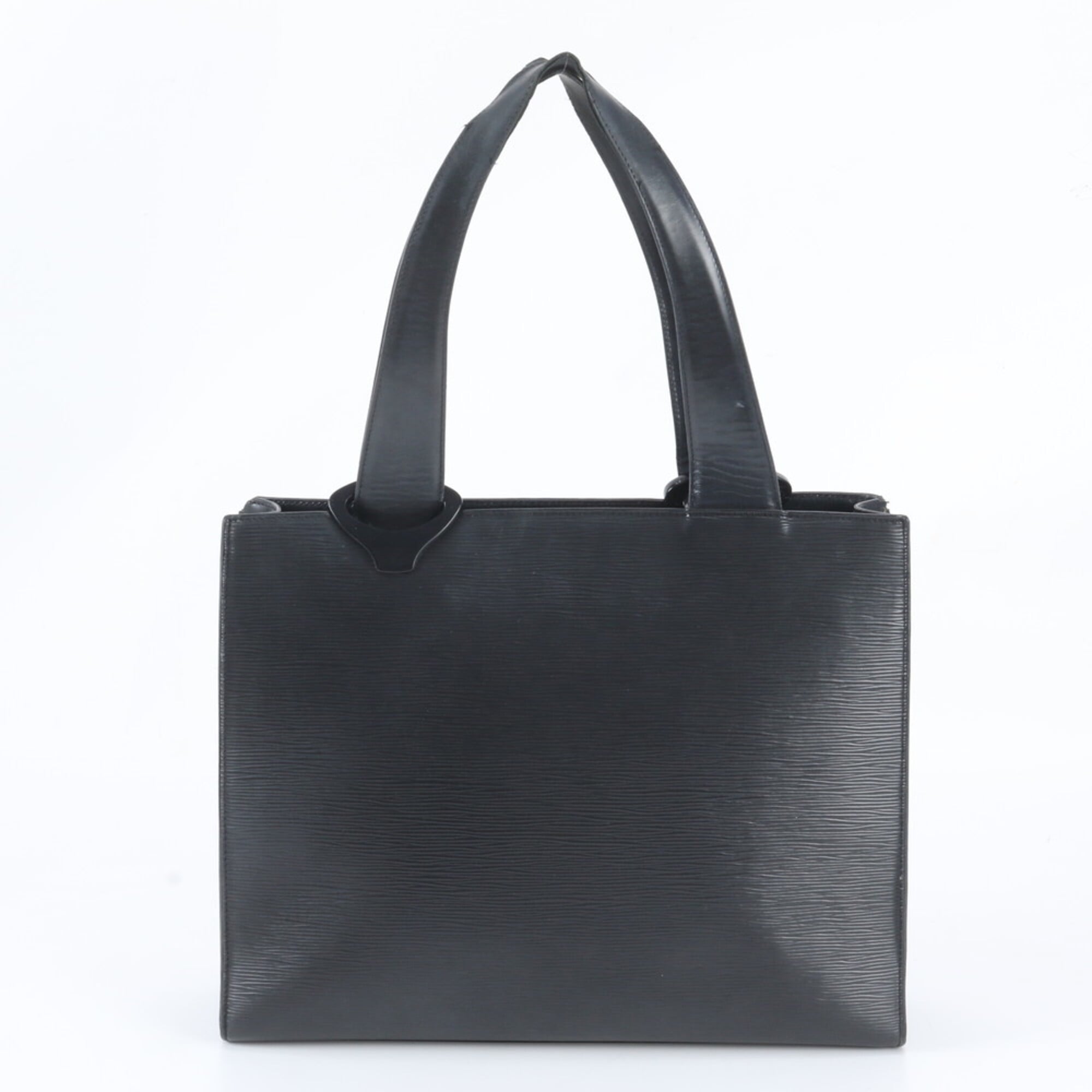 Louis Vuitton Noir Leather Handbag Shoulder Bag Tote Bag (Pre-Owned)