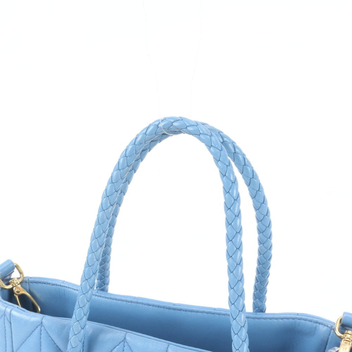 Miu Miu Blue Leather Handbag Shoulder Bag Tote Bag (Pre-Owned)