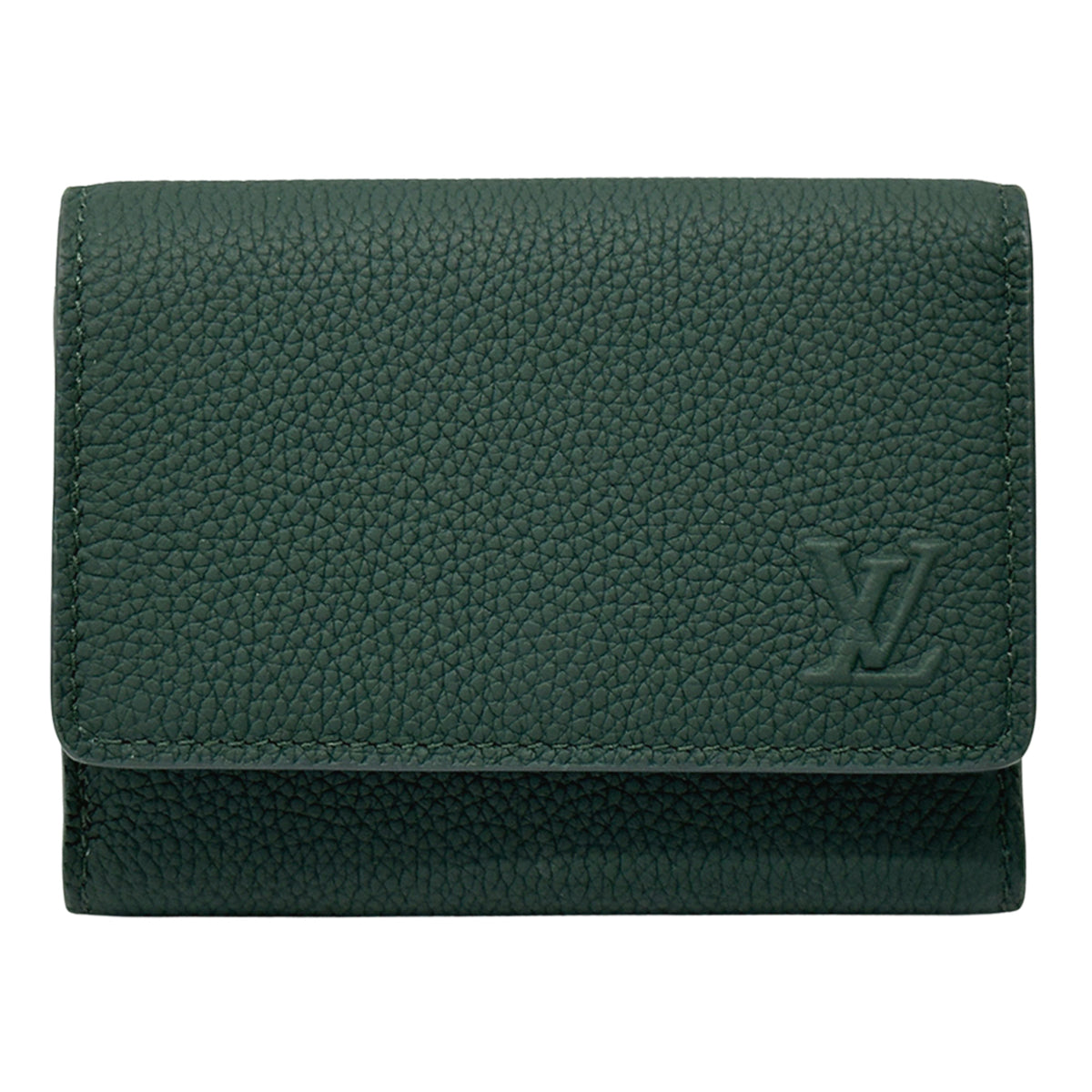Louis Vuitton Green Leather Wallet (Tri-Fold) (Pre-Owned)