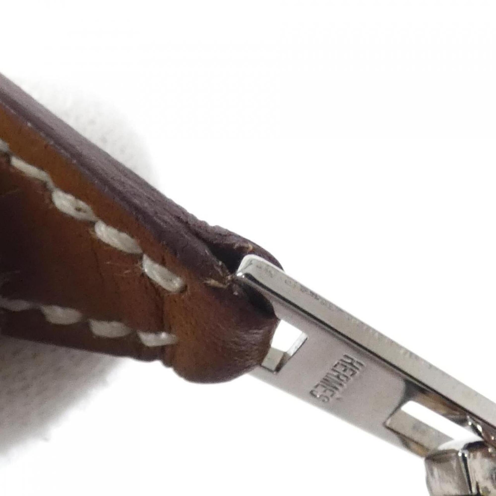 Hermes Brown Epsom Leather Silk Long Wallet (Bi-Fold) (Pre-Owned)