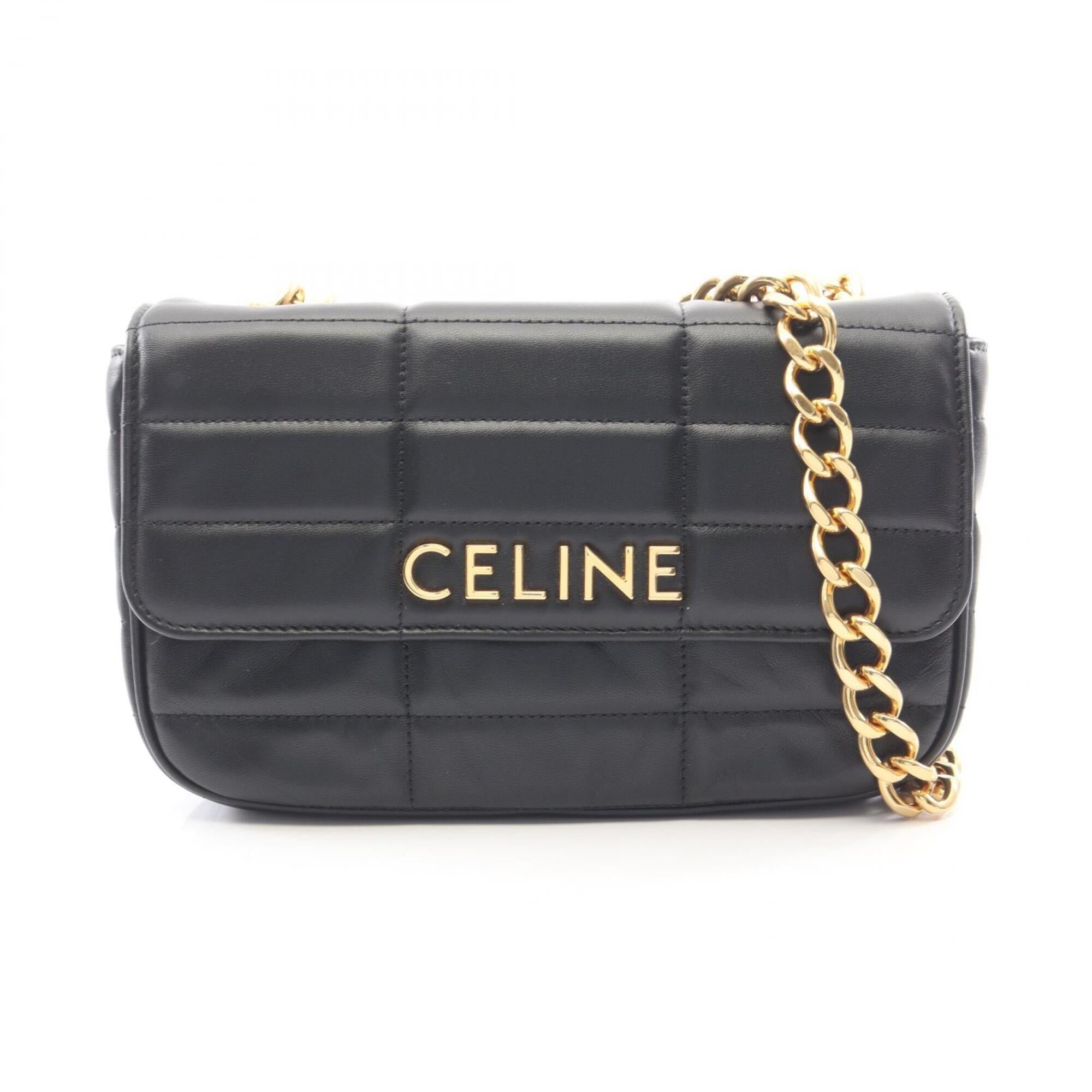 Celine Black Leather Handbag Shoulder Bag (Pre-Owned)