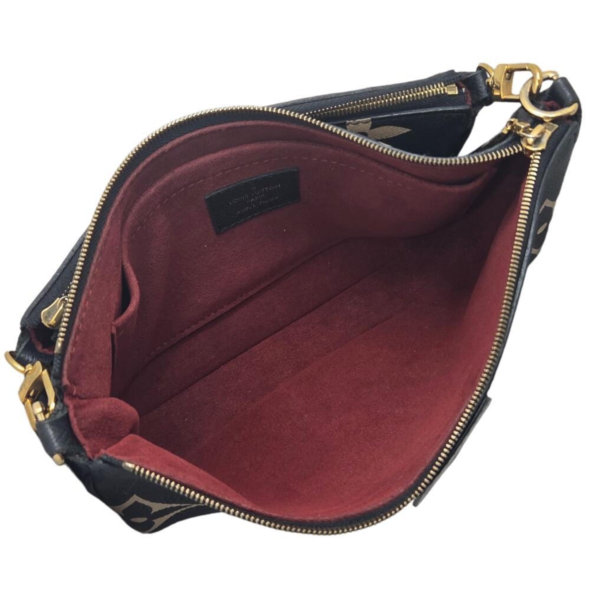 Louis Vuitton Beige Black Monogram Empreinte Pochette Shoulder Bag (Pre-Owned)