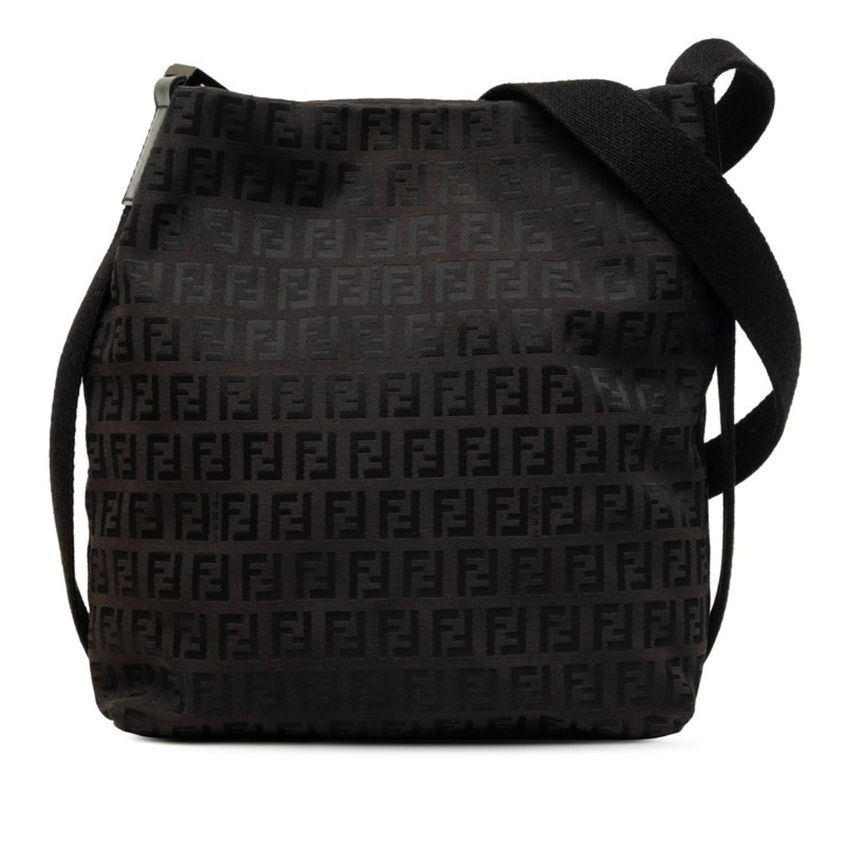 Fendi Black Brown Zucchino Shoulder Bag (Pre-Owned)
