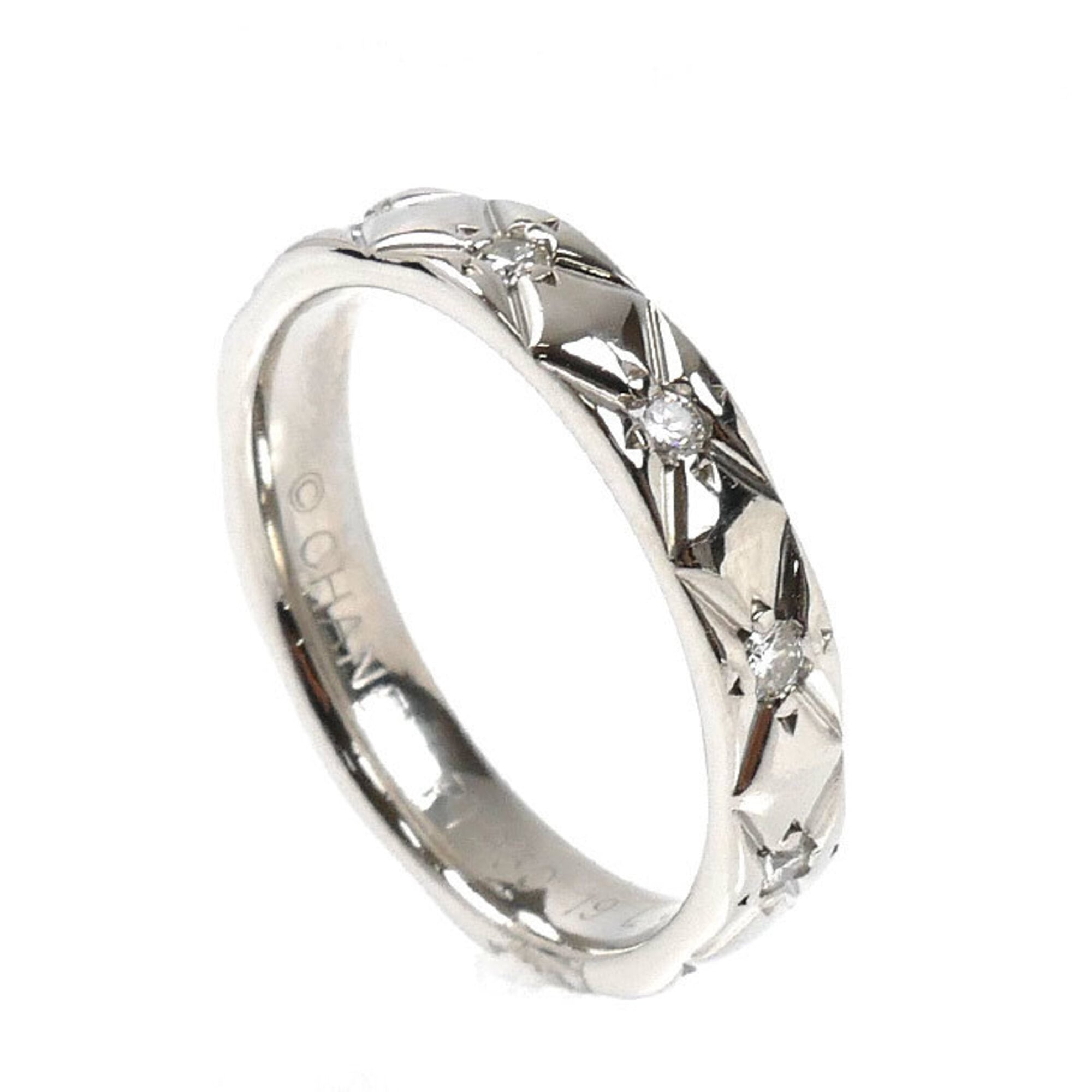 Chanel Platinum 950 Band Ring (Pre-Owned)