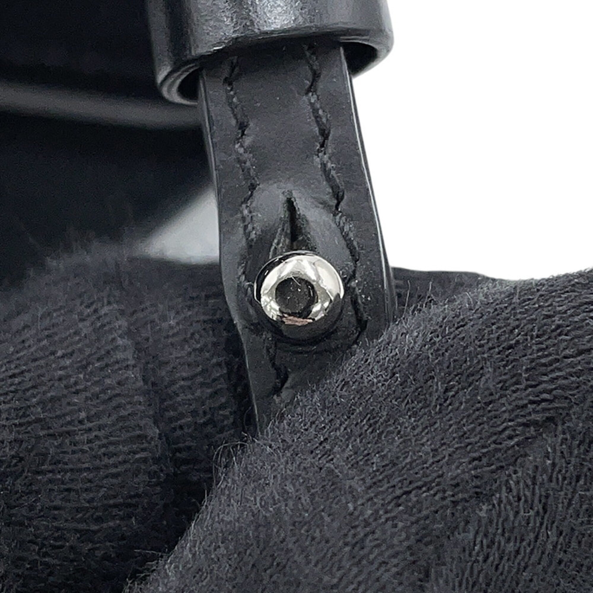 Balenciaga Black White Canvas Leather Handbag Pouch (Pre-Owned)
