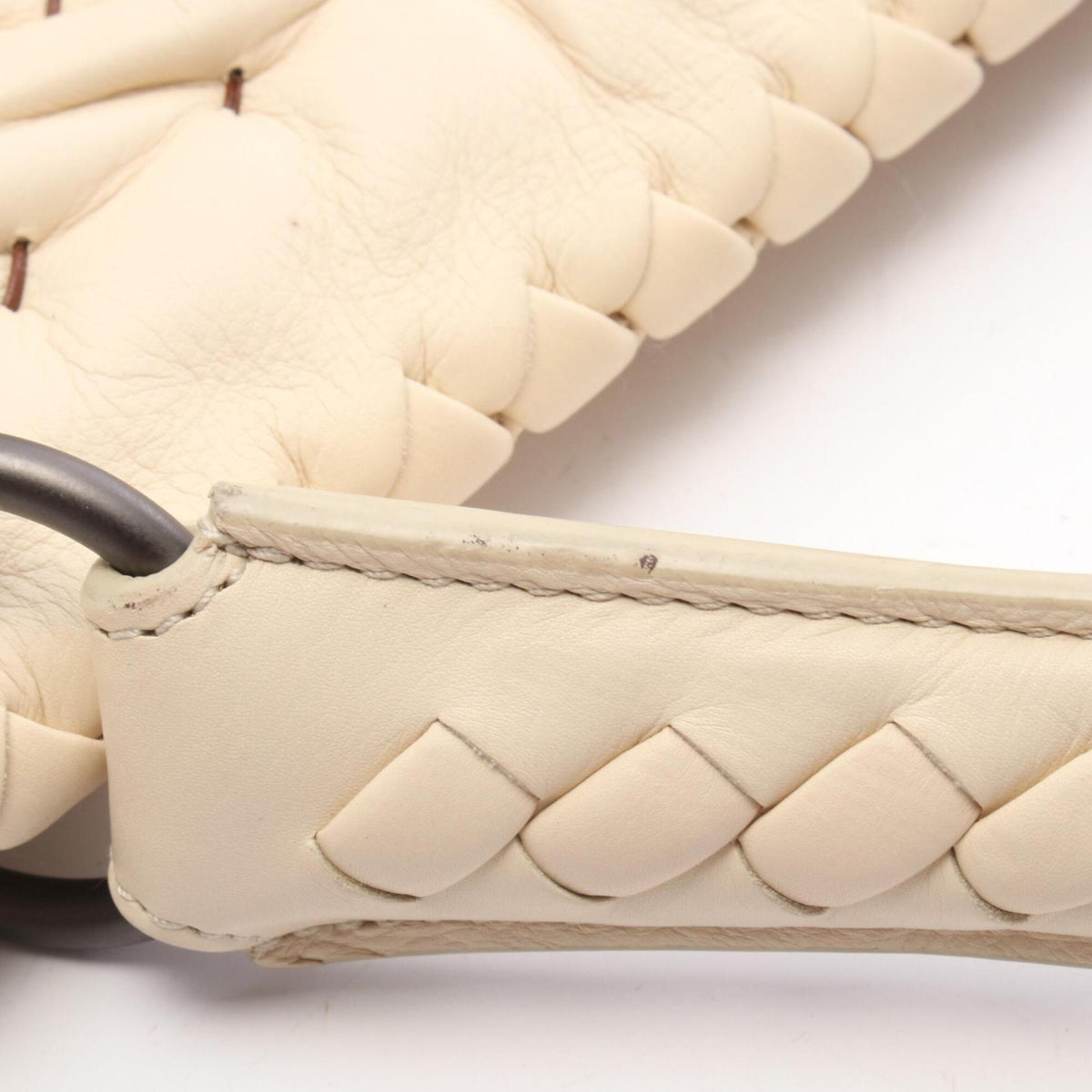 Bottega Veneta Ivory Leather Handbag Shoulder Bag (Pre-Owned)