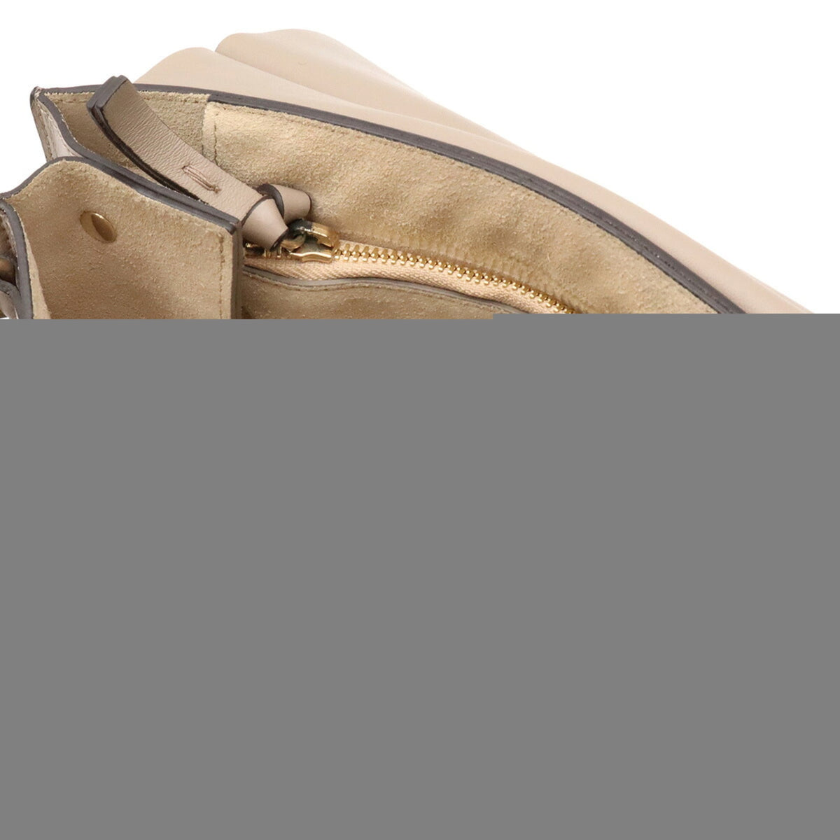 Chloé Grayish Leather Suede Pochette Shoulder Bag (Pre-Owned)