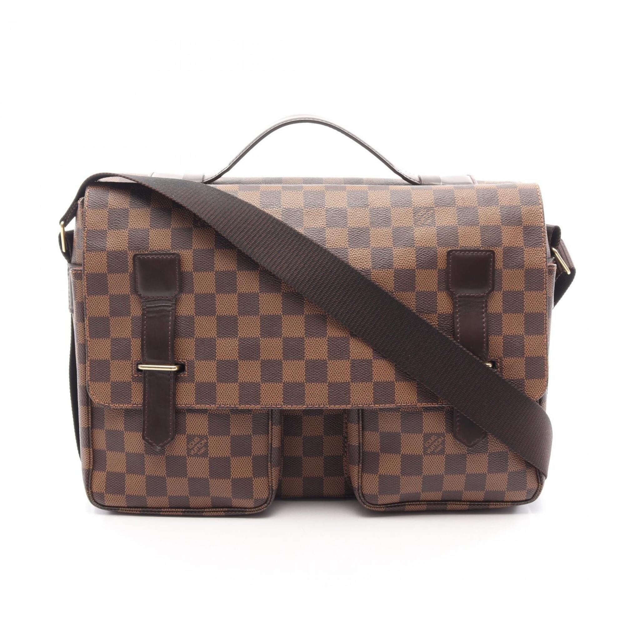 Louis Vuitton Brown Ebene Coated Canvas Leather Handbag Shoulder Bag (Pre-Owned)