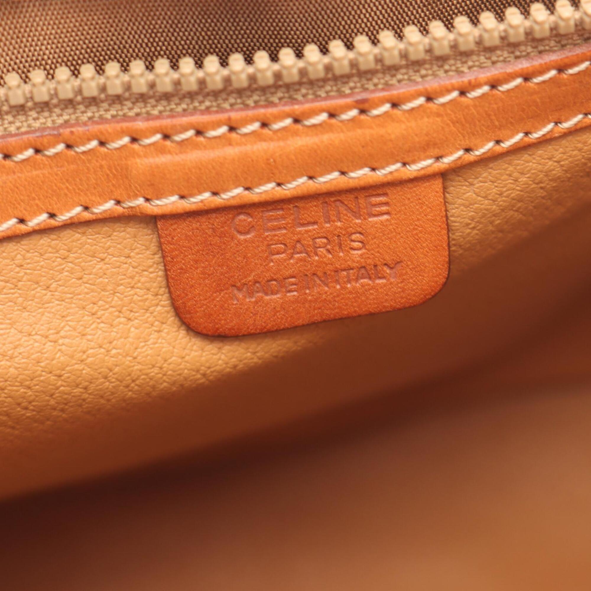 Celine Macadam Brown Coated Canvas Handbag Shoulder Bag (Pre-Owned)