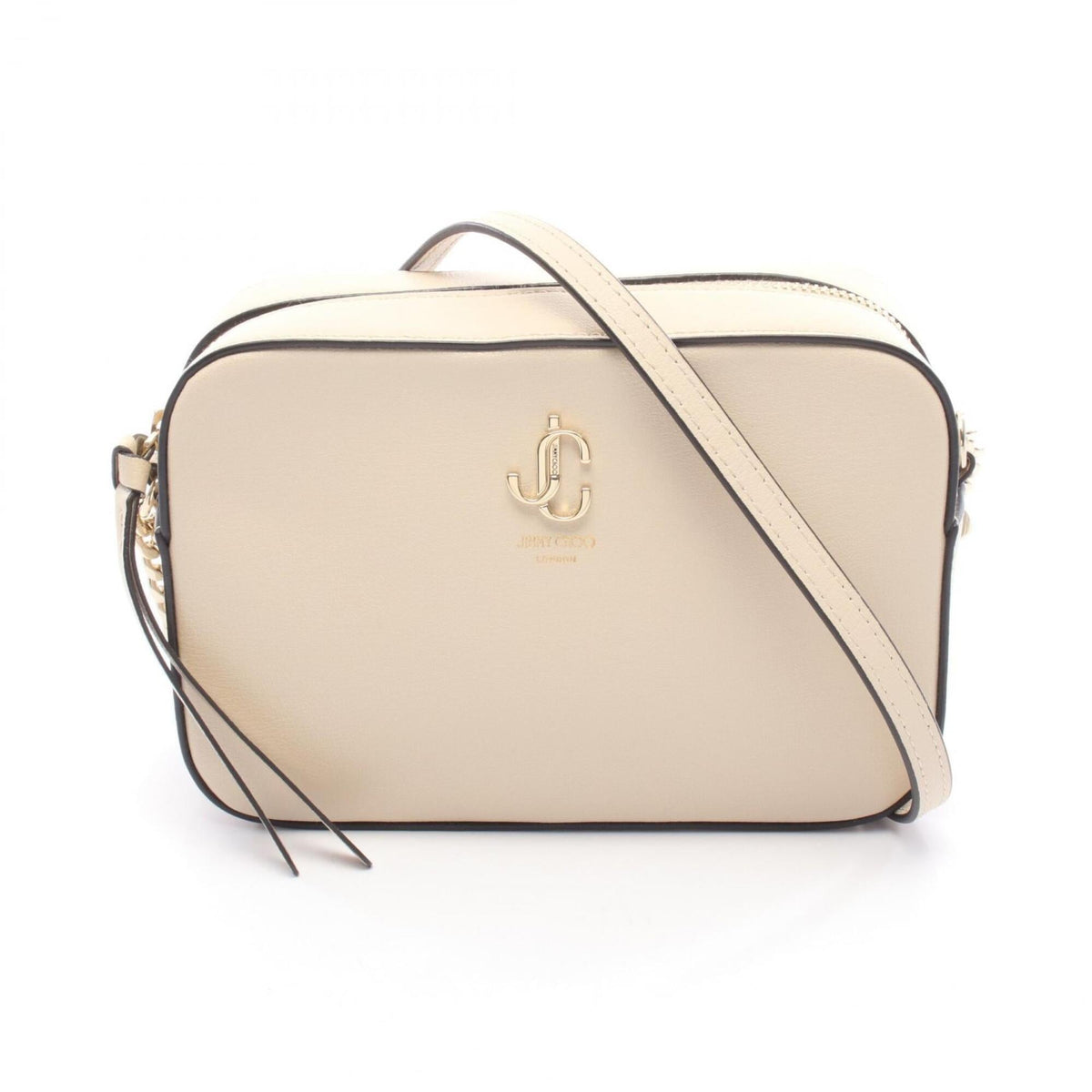 Jimmy Choo Beige Leather Handbag Shoulder Bag (Pre-Owned)