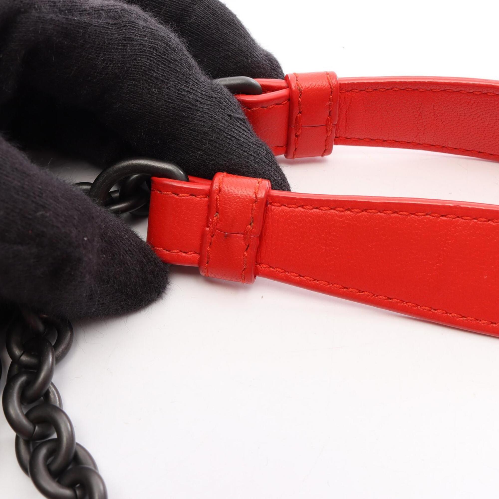 Bottega Veneta Red Color Leather Shoulder Bag (Pre-Owned)