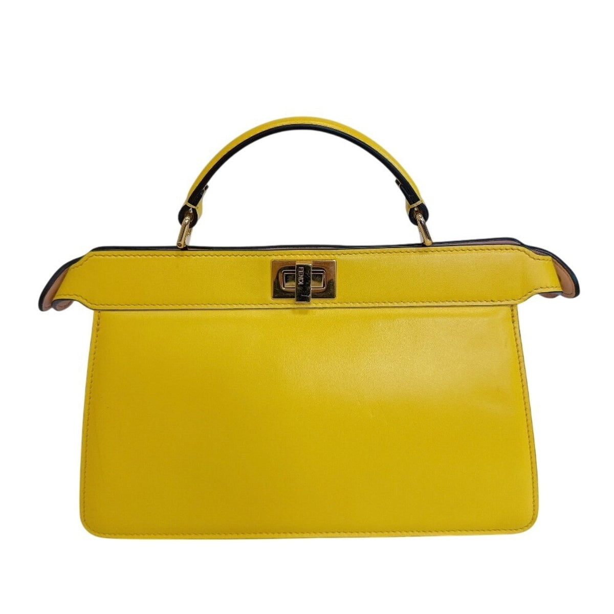 Fendi Peekaboo Yellow Leather Handbag (Pre-Owned)