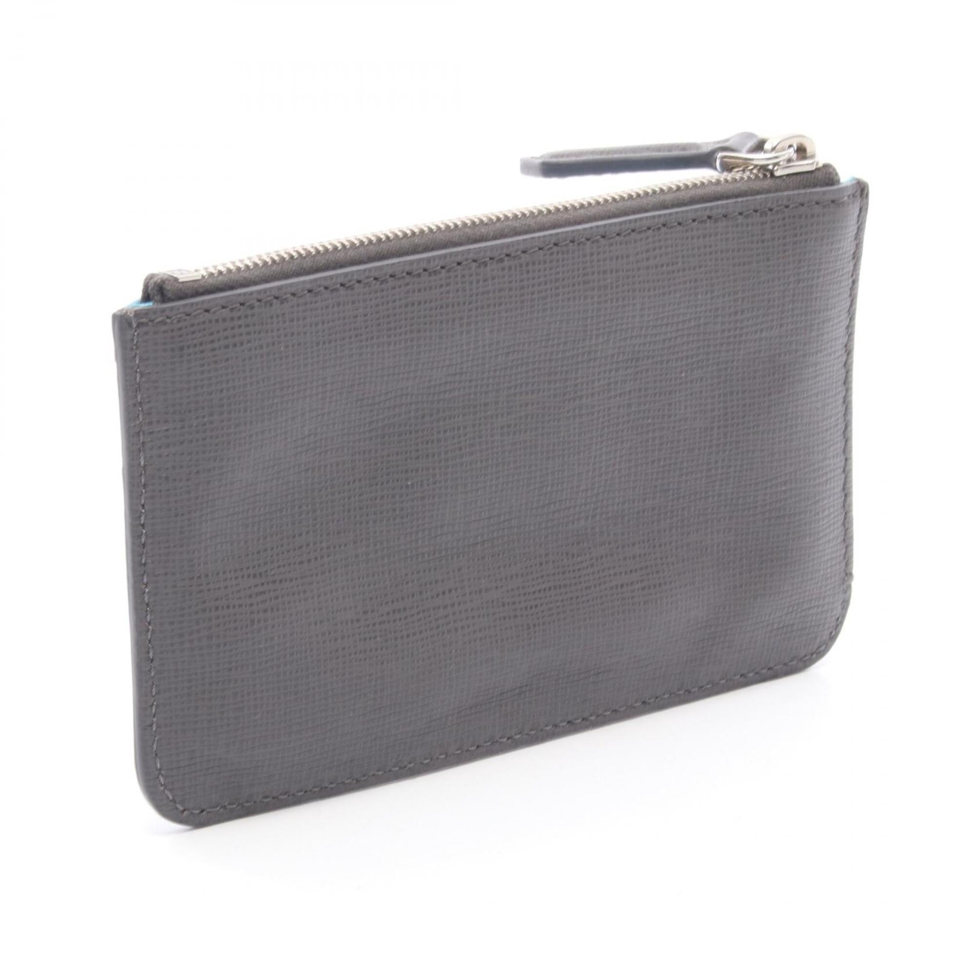 Fendi Blue Gray Multi-Color Leather Coin Purse/Coin Case (Pre-Owned)