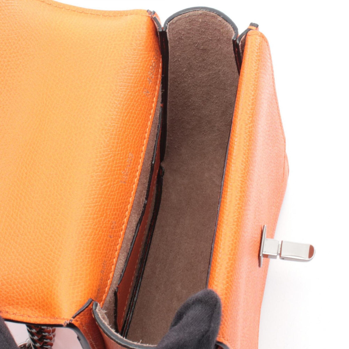 Valextra Orange Leather Shoulder Bag (Pre-Owned)