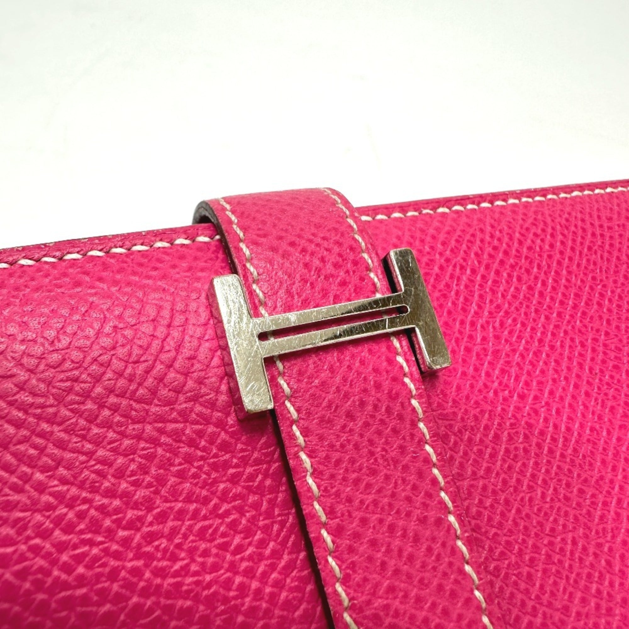 Hermes Pink Epsom Leather Long Wallet (Bi-Fold) (Pre-Owned)