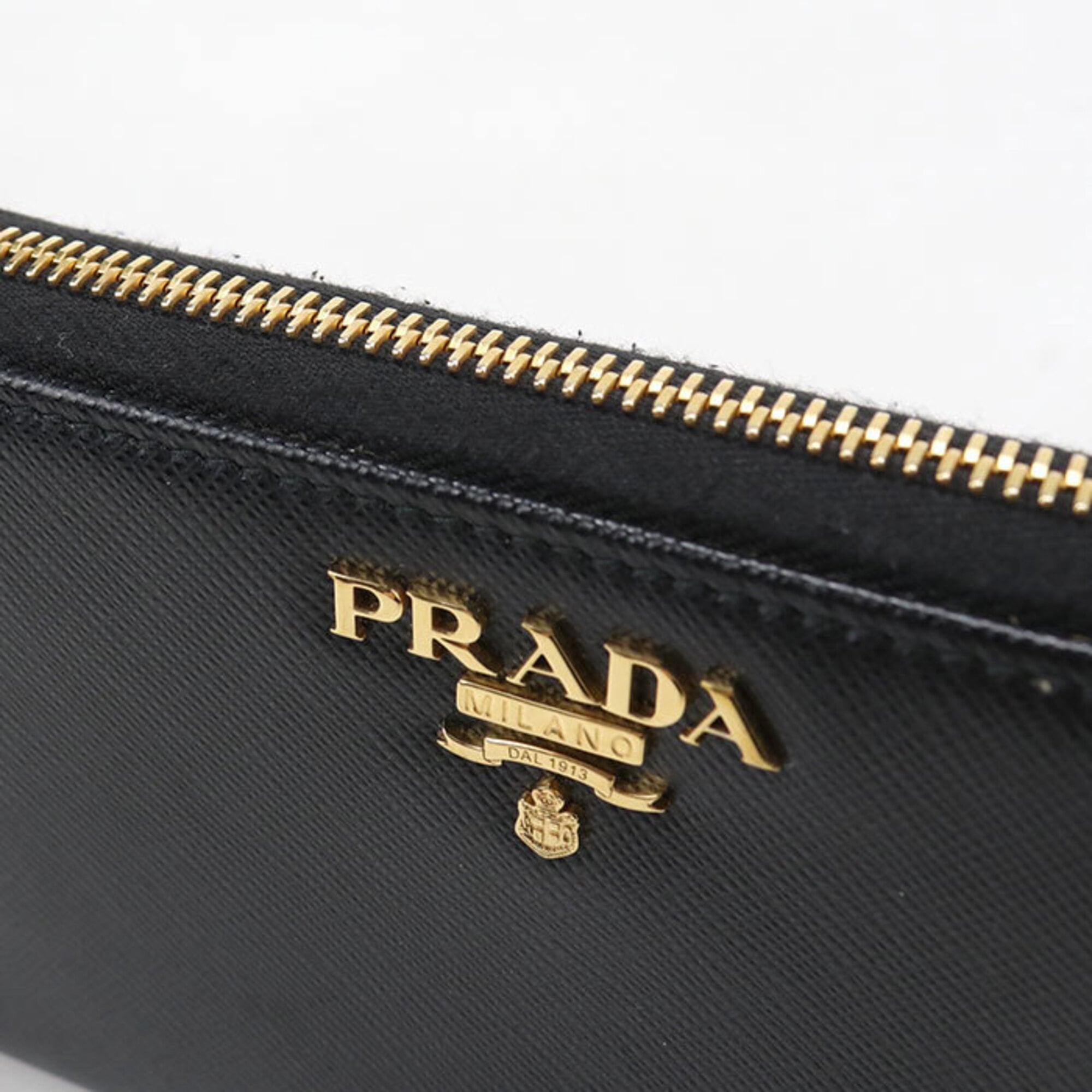 Prada Black Leather Long Wallet (Bi-Fold) (Pre-Owned)