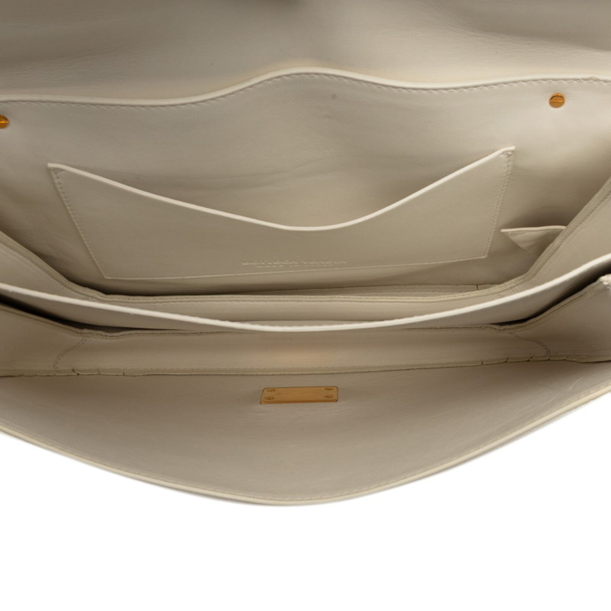 Bottega Veneta White Leather Handbag Shoulder Bag (Pre-Owned)
