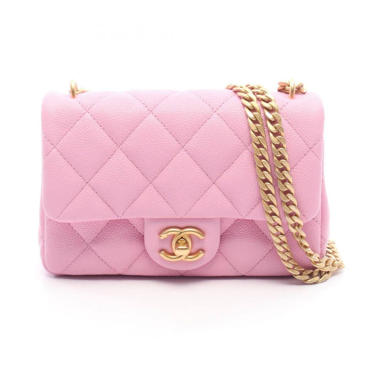 Chanel Pink Grained Calfskin Handbag Shoulder Bag (Pre-Owned)