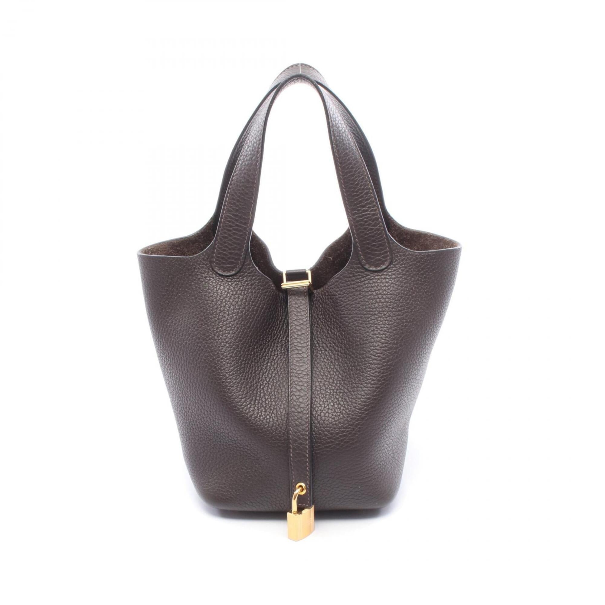 Hermes Brown Ebene Taurillon Clemence Leather Leather Handbag (Pre-Owned)