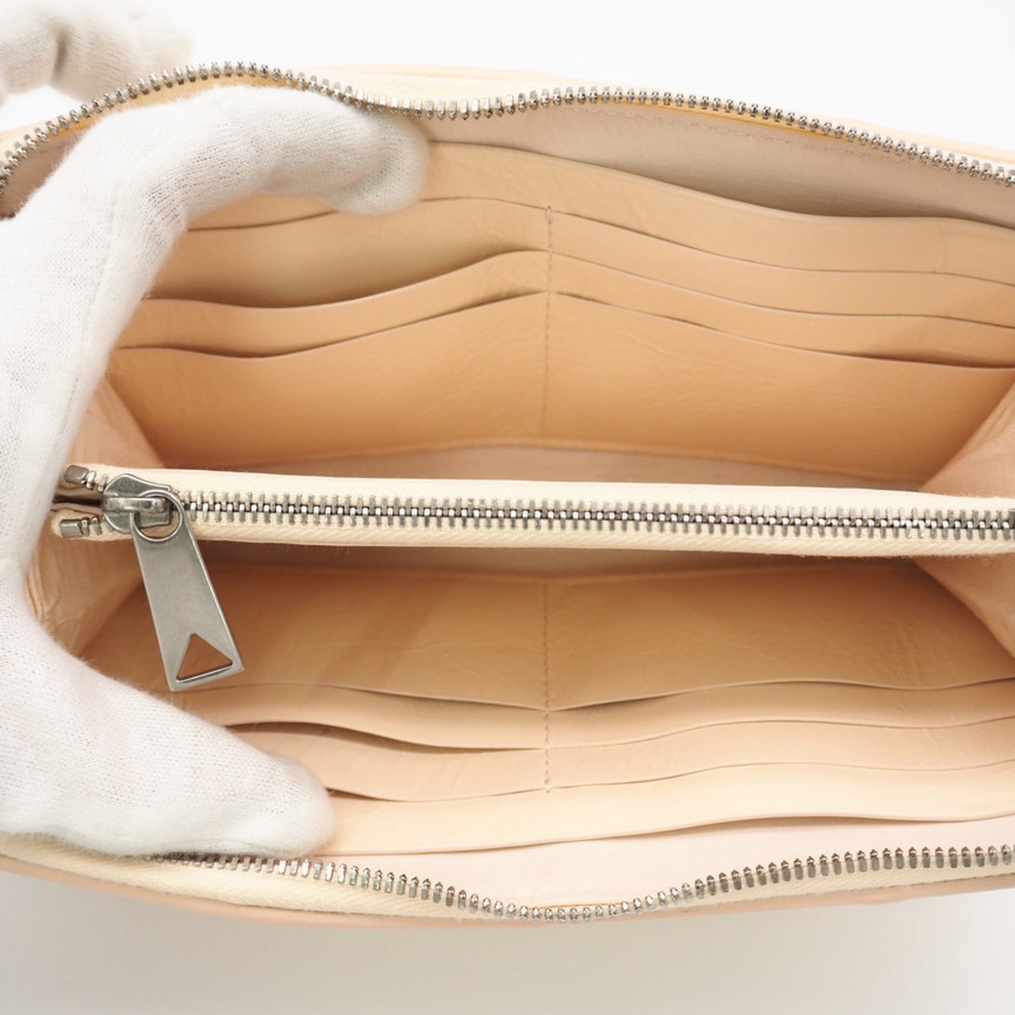 Bottega Veneta Beige Intrecciato Leather Long Wallet (Bi-Fold) (Pre-Owned)