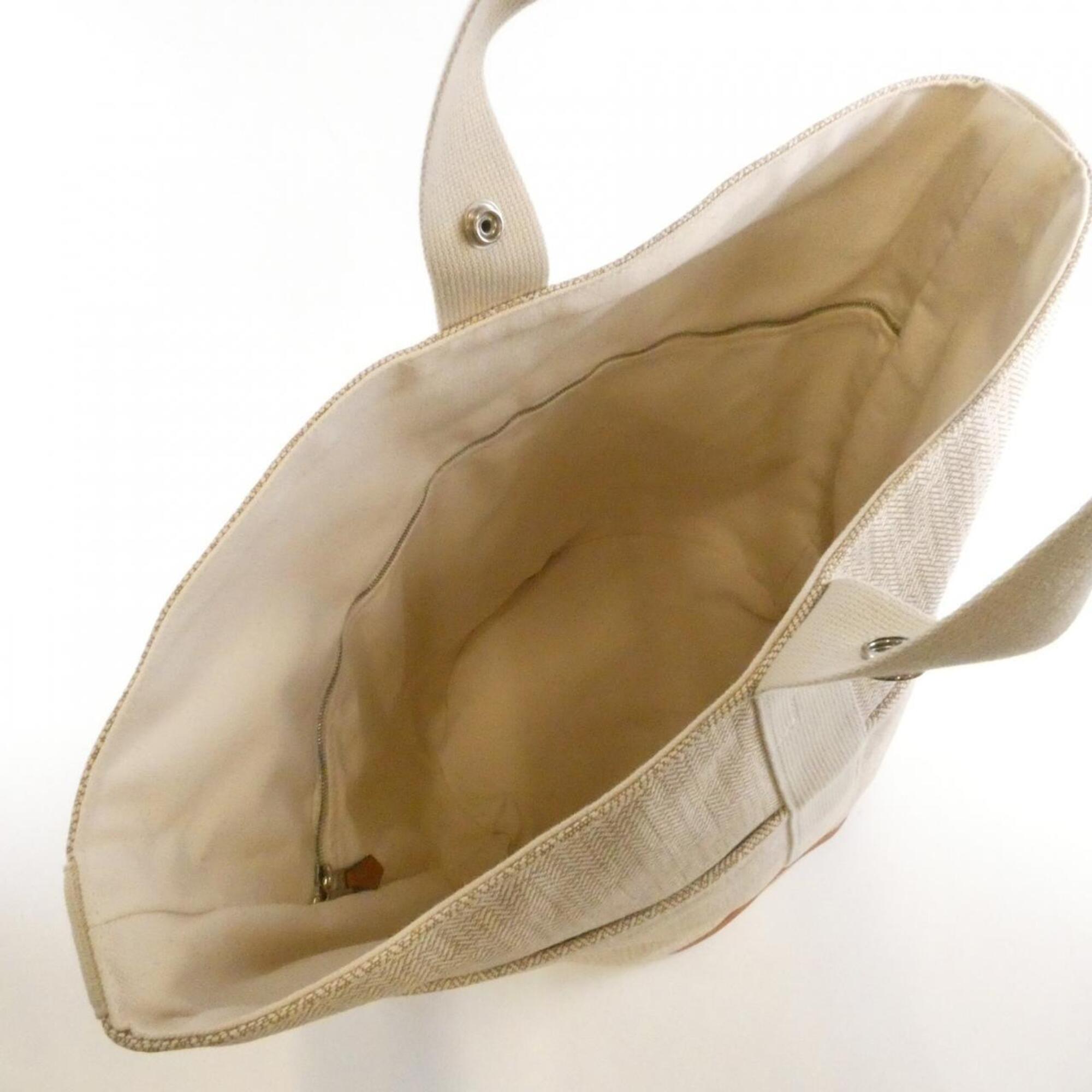 Hermes Beige Canvas Handbag (Pre-Owned)