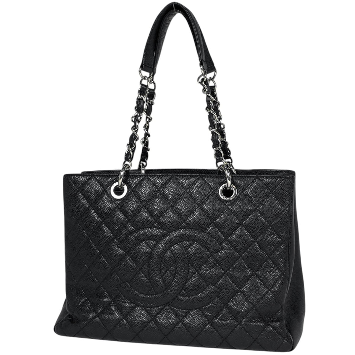 Chanel Black Grained Calfskin Tote Bag (Pre-Owned)