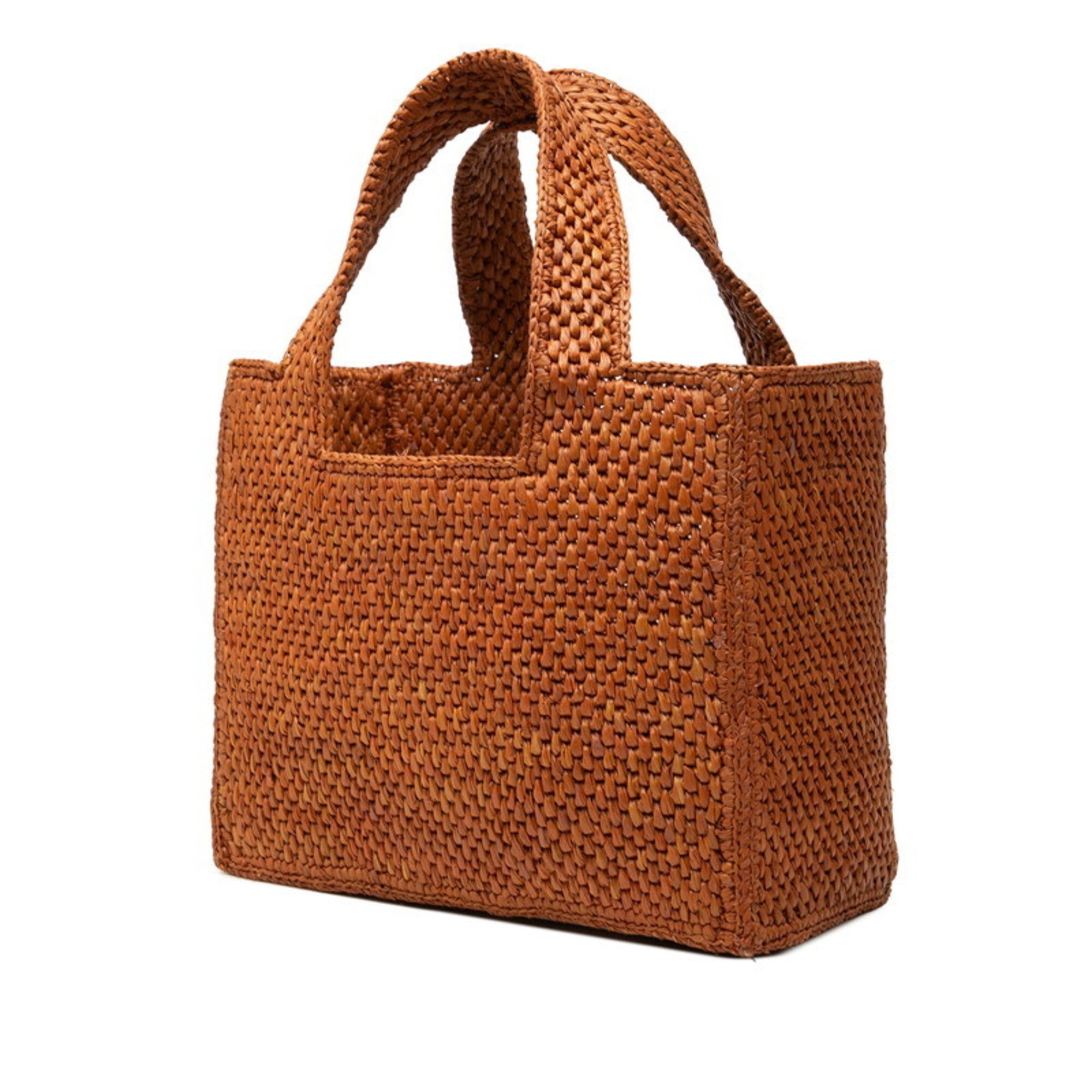 Loewe Brown Raffia Leather Handbag Shoulder Bag (Pre-Owned)