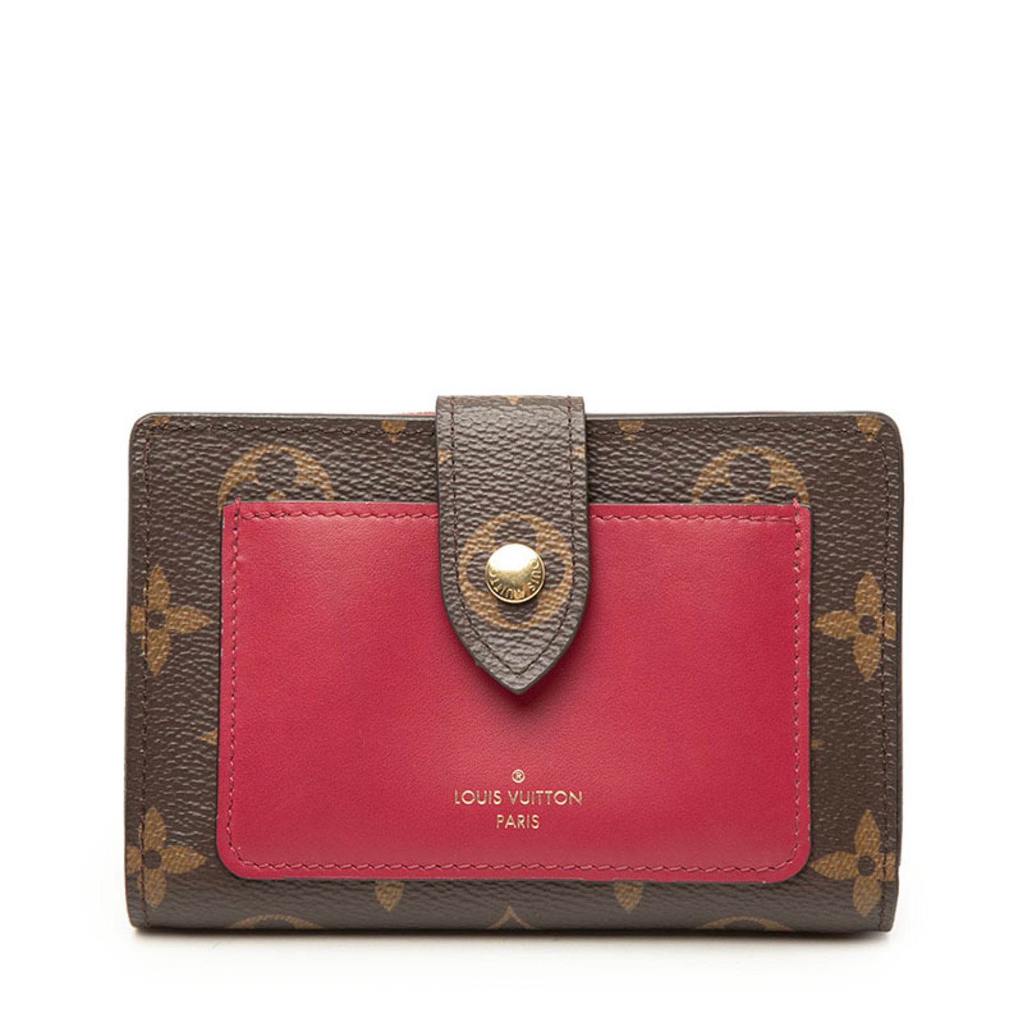 Louis Vuitton Monogram Brown Fuchsia Pvc Leather Wallet (Bi-Fold) (Pre-Owned)