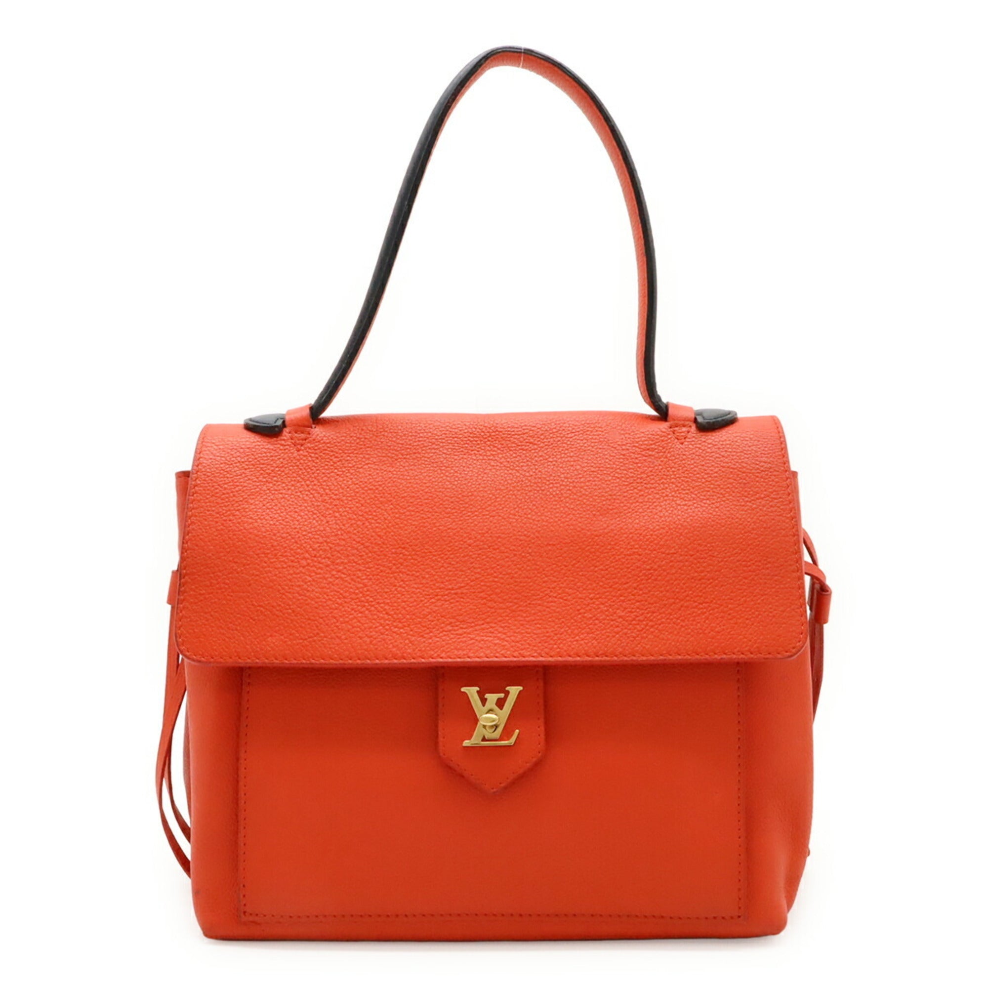 Louis Vuitton Orange Red Leather Handbag (Pre-Owned)