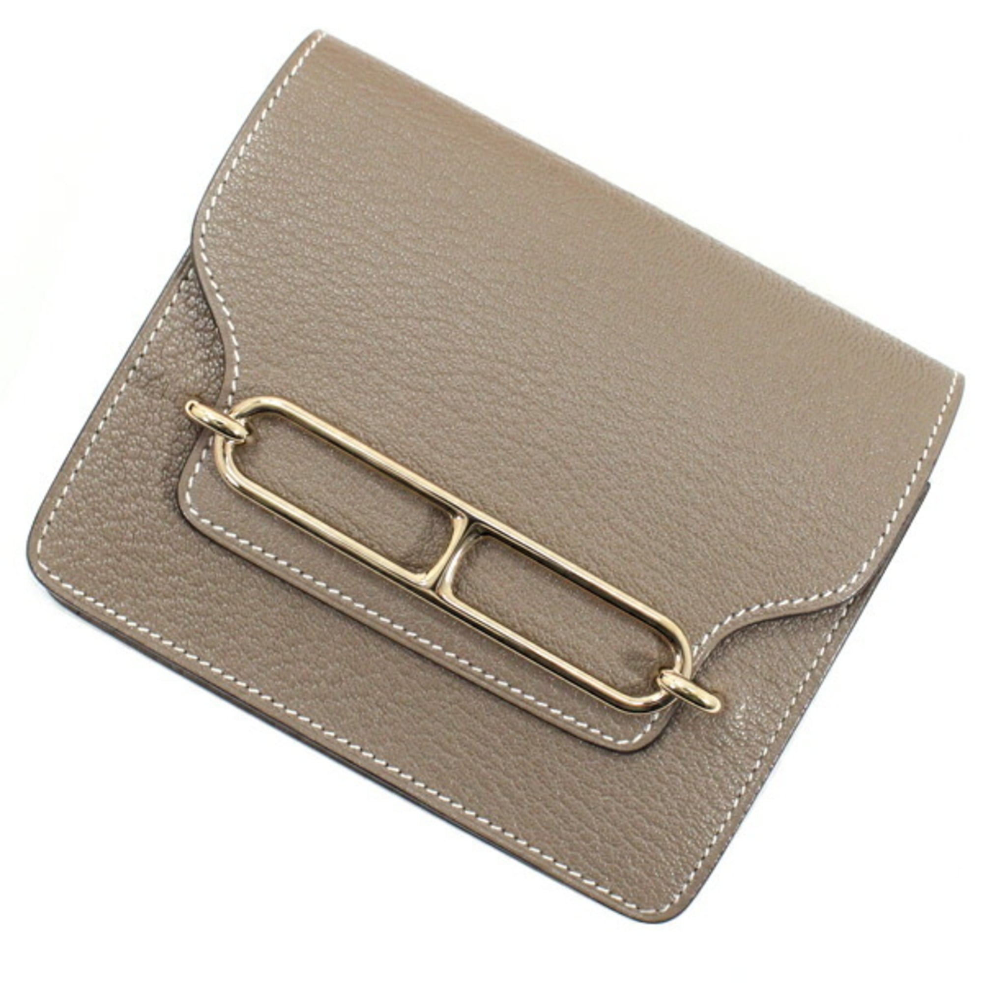 Hermes Etoupe Gray Chevre Myzore Leather Wallet (Bi-Fold) (Pre-Owned)