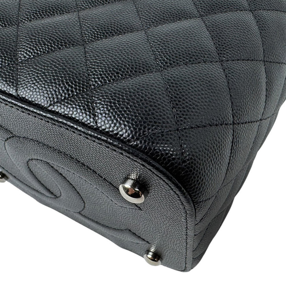 Chanel Black Grained Calfskin Shoulder Bag Vanity Bag (Pre-Owned)