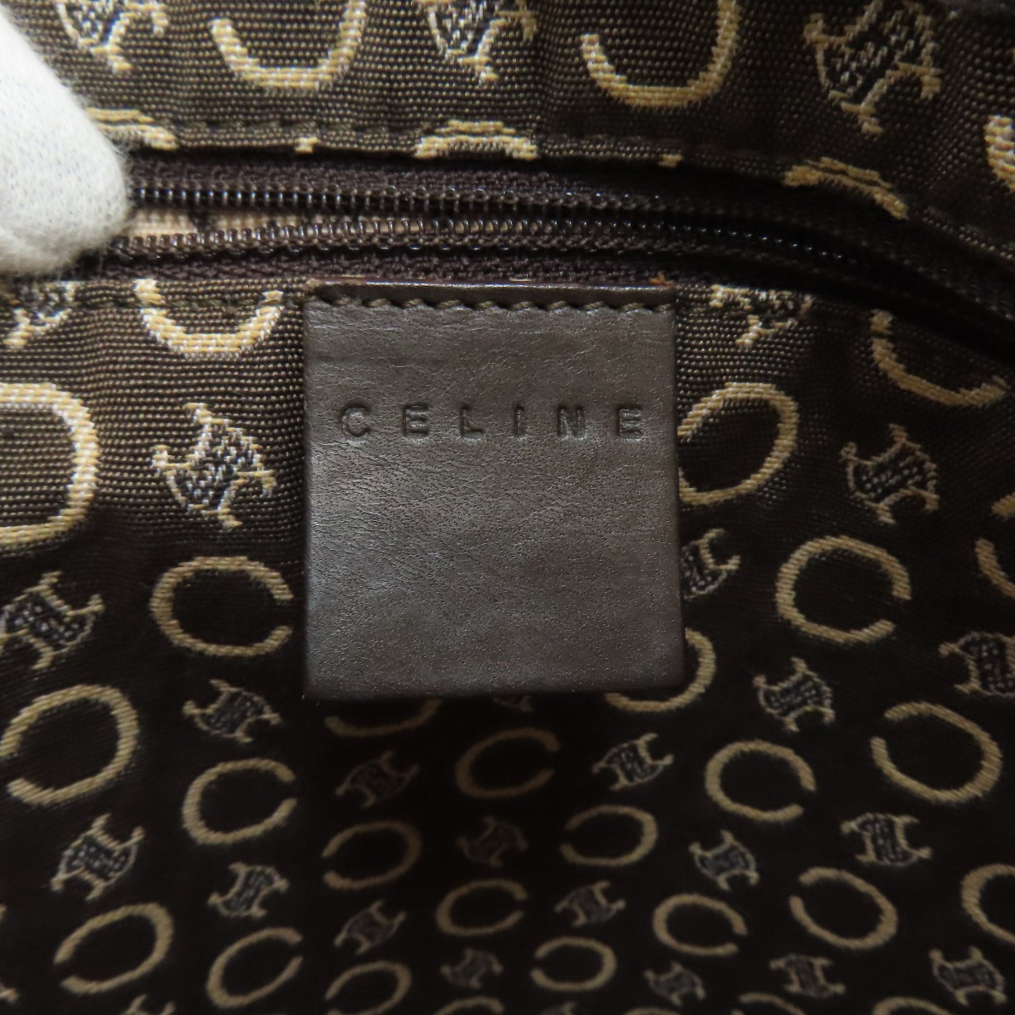 Celine Brown Canvas Boston Bag (Pre-Owned)
