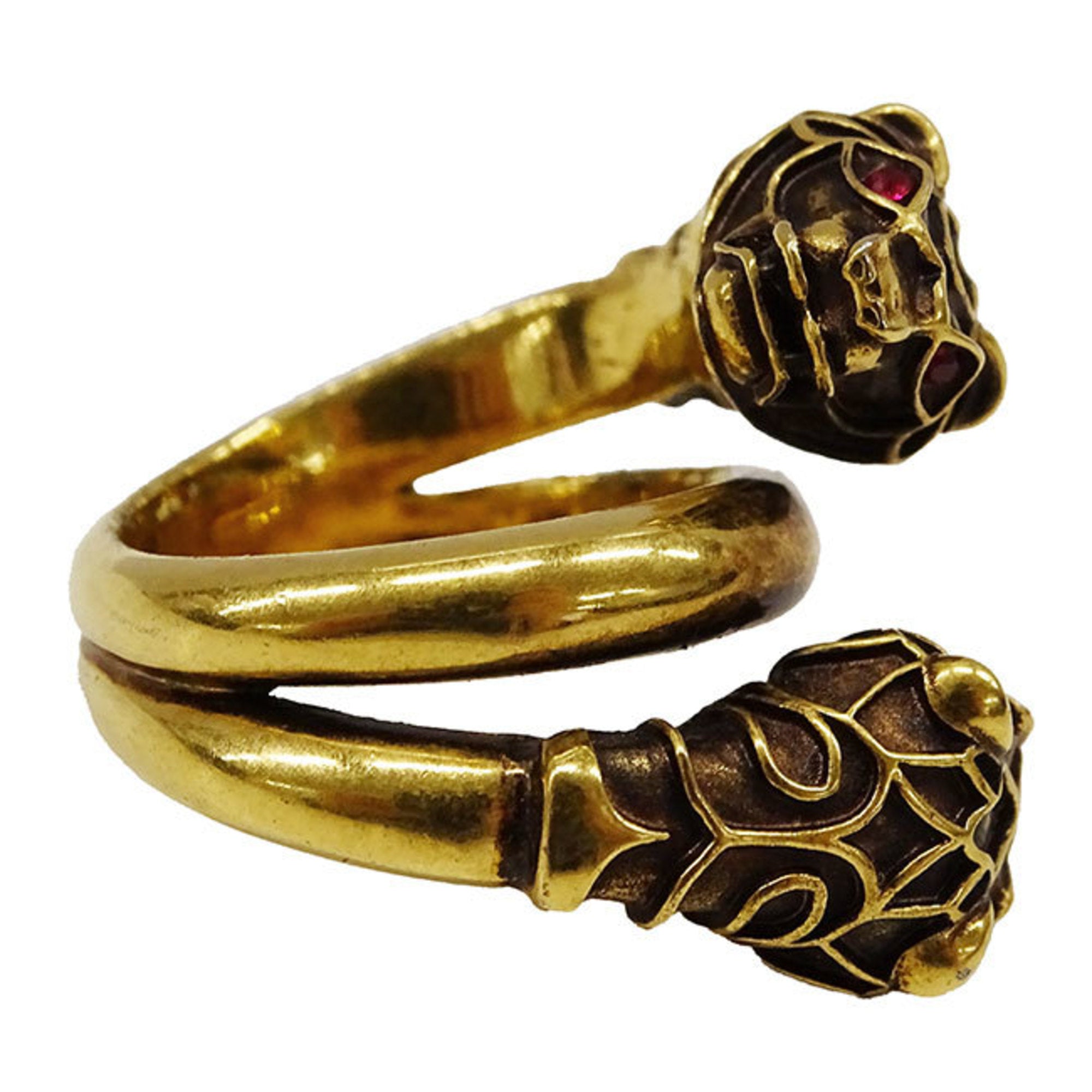 Gucci Gold Red Color Gold Plating Anniversary Ring (Pre-Owned)