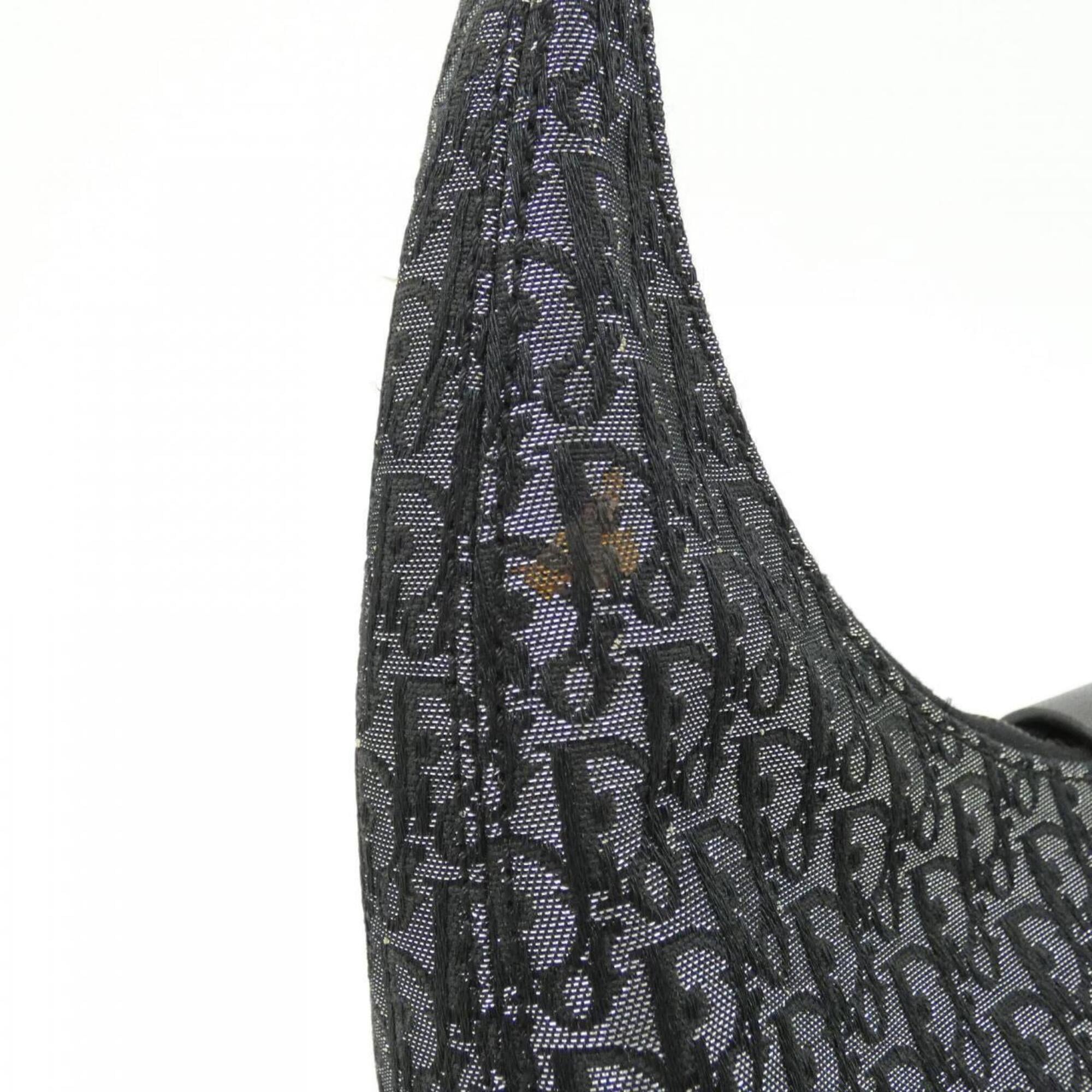 Christian Dior Black Canvas Leather Shoulder Bag (Pre-Owned)