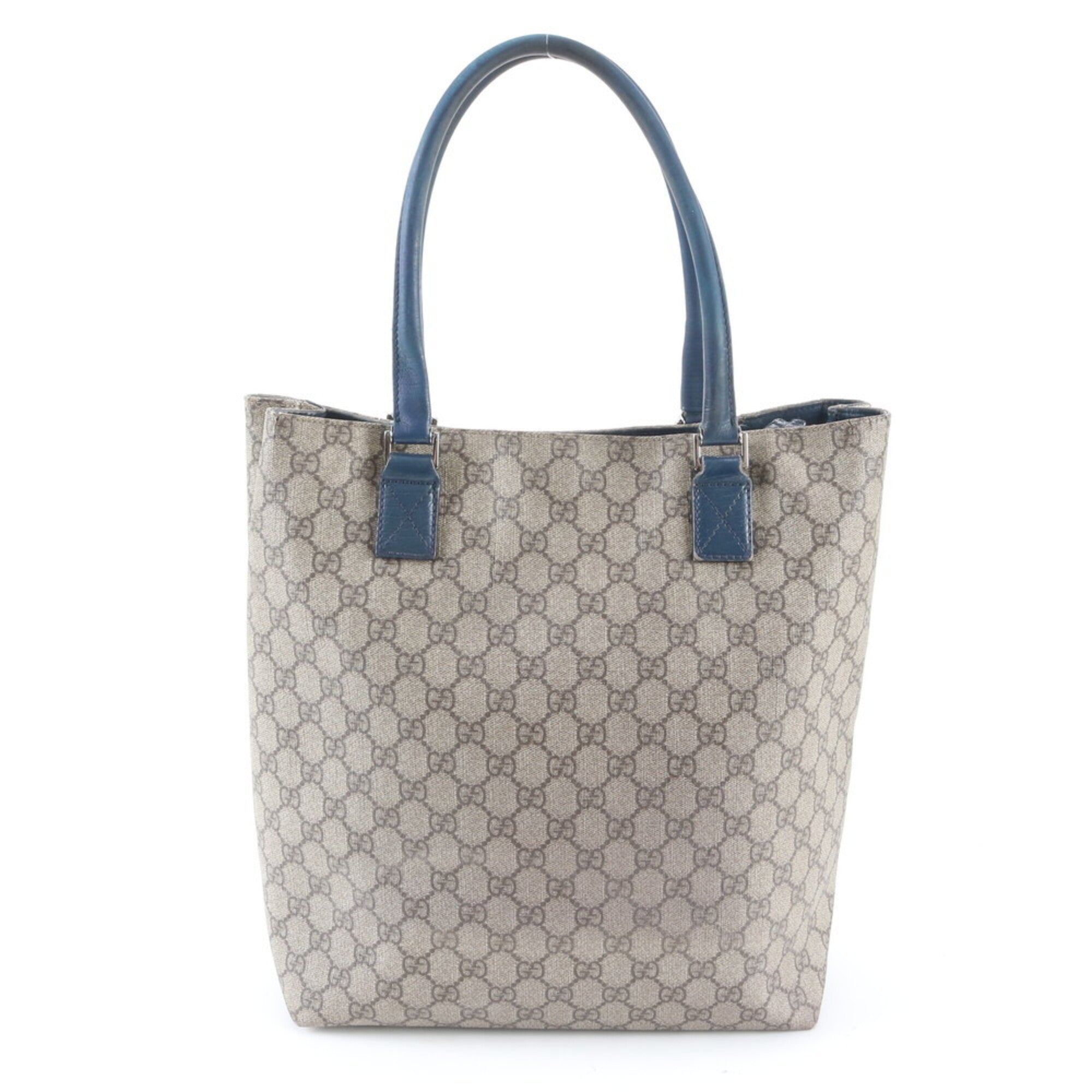 Gucci Beige Blue Leather Coated Canvas (Pre-Owned)
