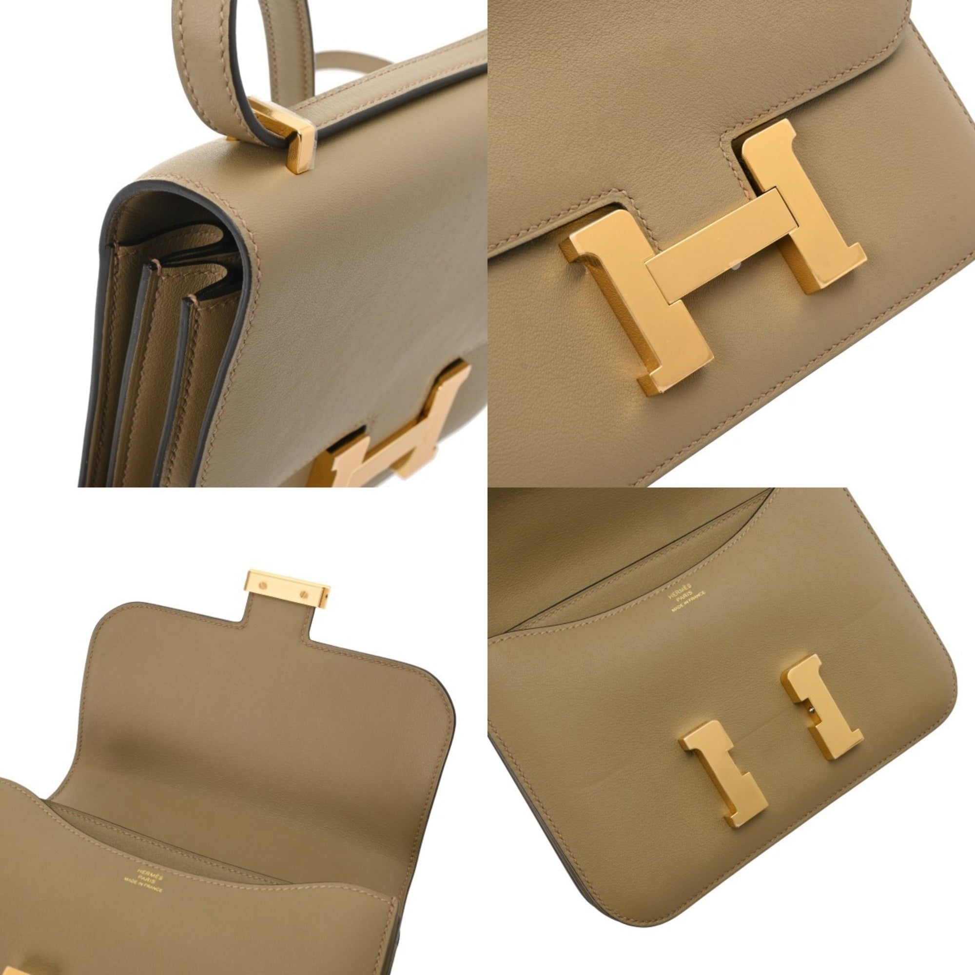 Hermes Beige Swift Leather Shoulder Bag (Pre-Owned)