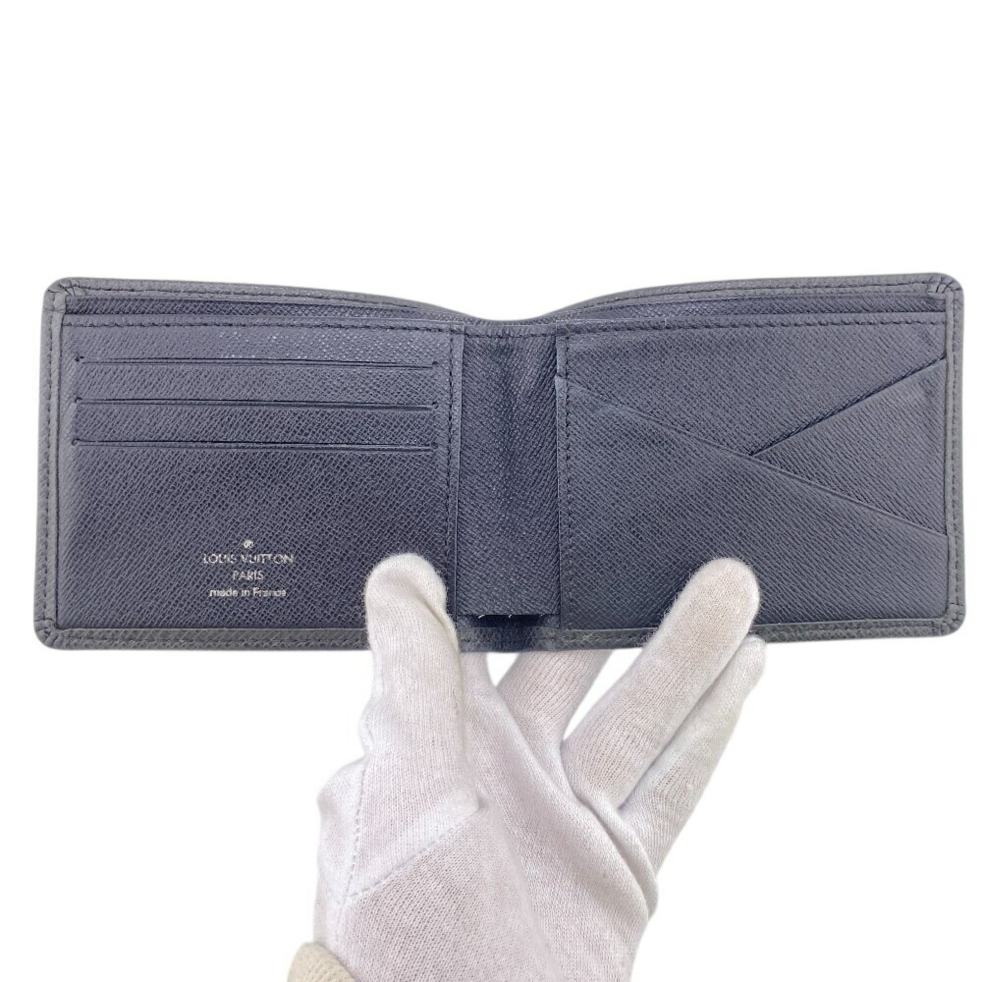 Louis Vuitton Black Leather Wallet (Bi-Fold) (Pre-Owned)