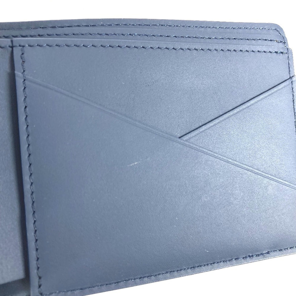 Louis Vuitton Navy Leather Wallet (Bi-Fold) (Pre-Owned)