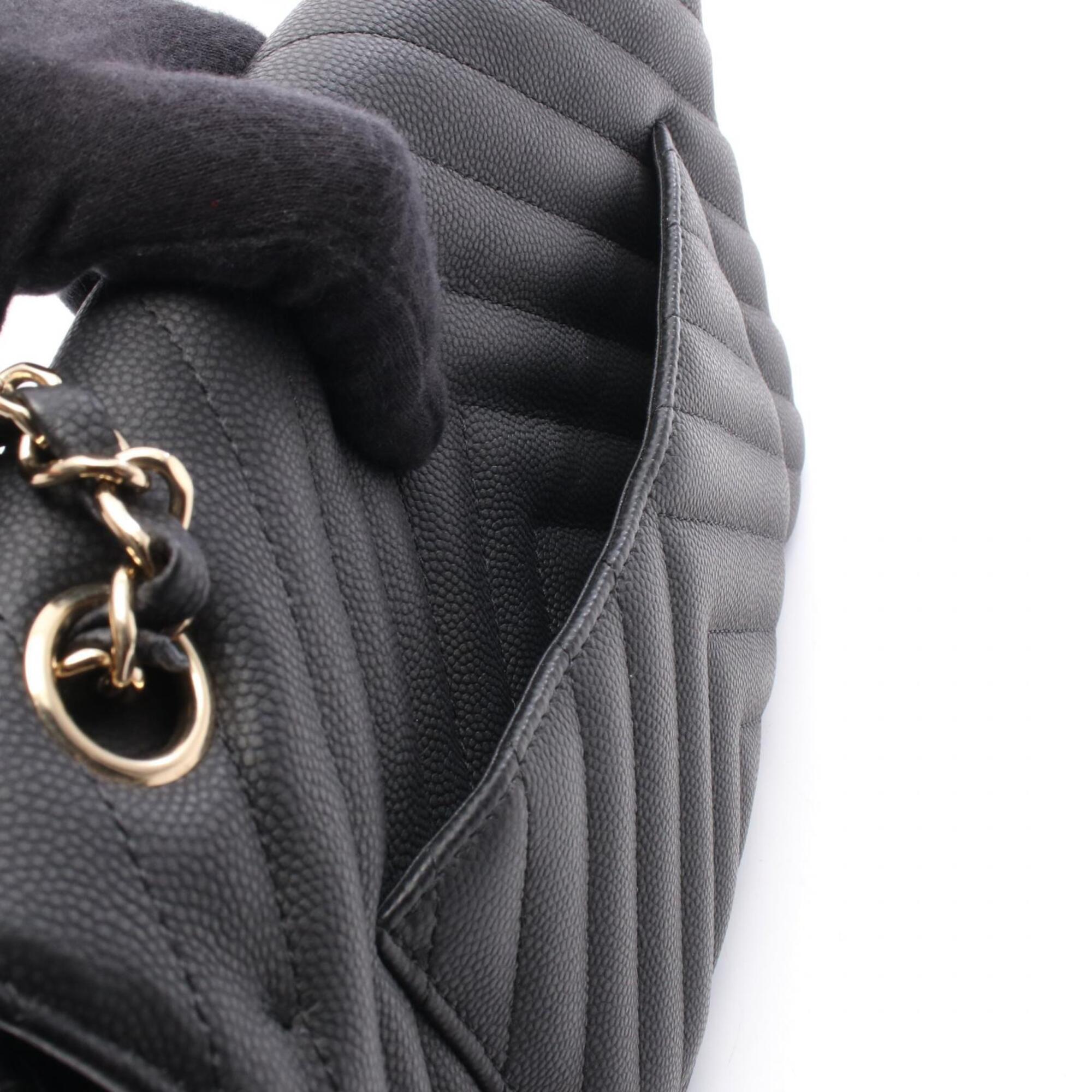 Chanel Black Grained Calfskin Handbag Shoulder Bag (Pre-Owned)