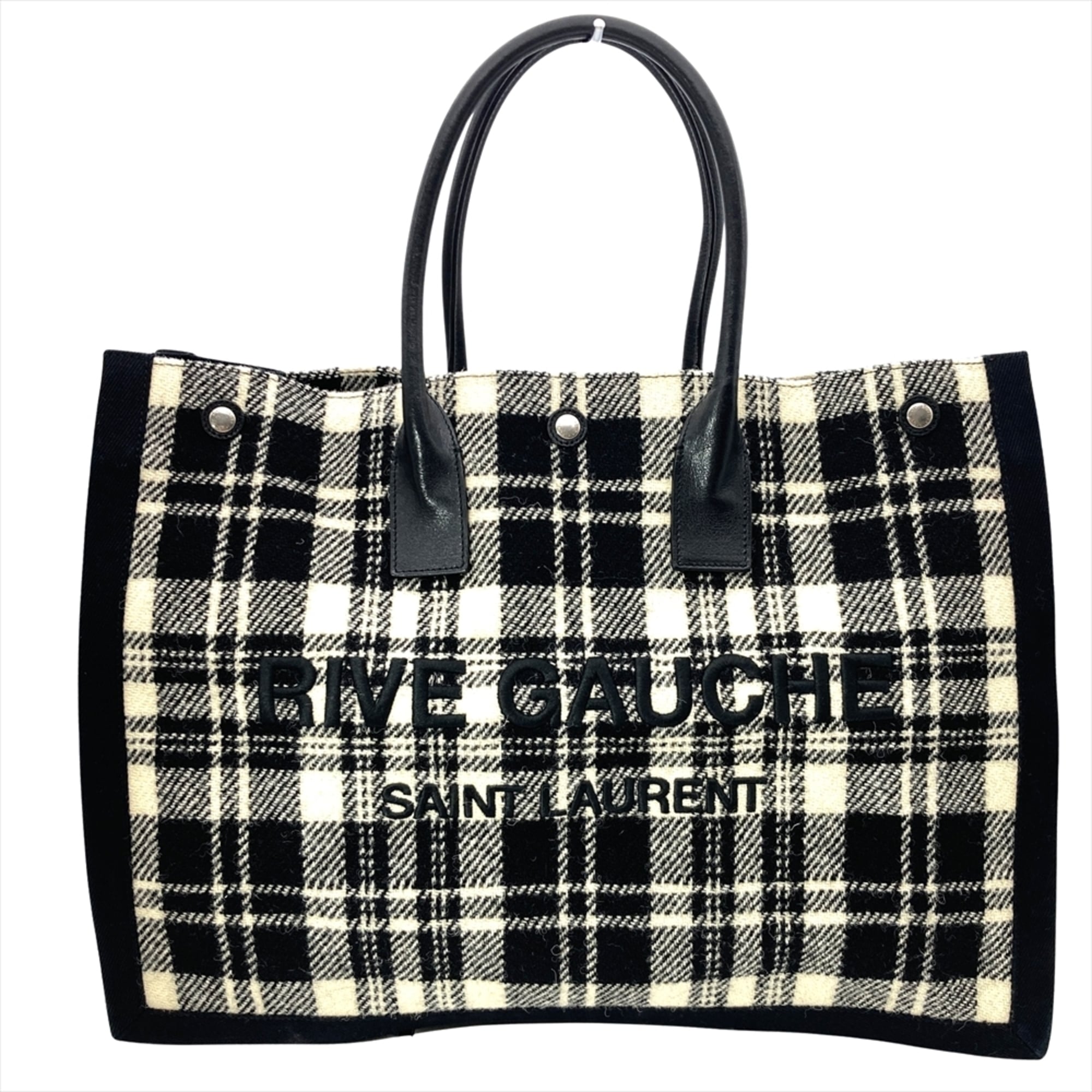 Saint Laurent Silver Cotton Leather Tote Bag (Pre-Owned)