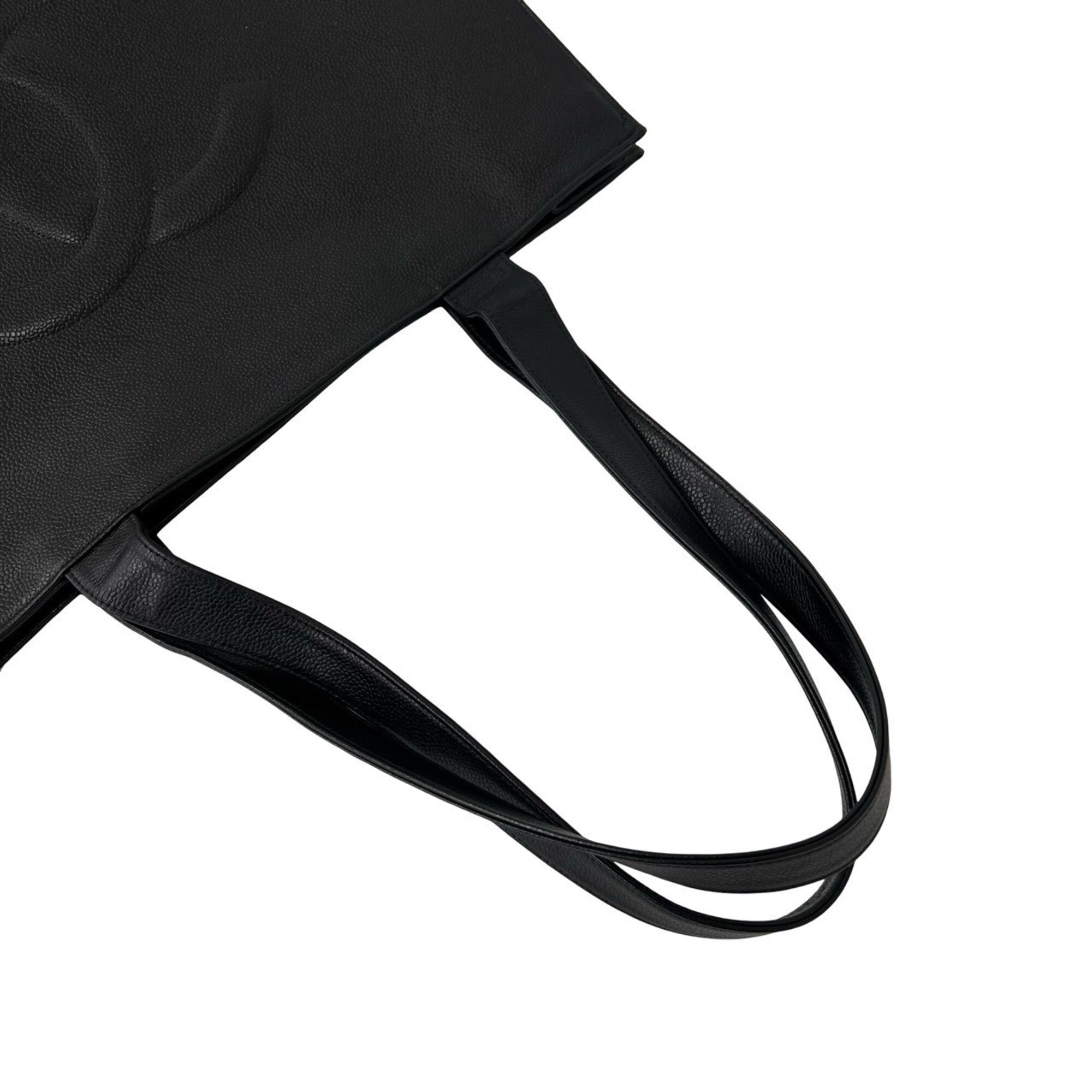Chanel Black Grained Calfskin Tote Bag (Pre-Owned)