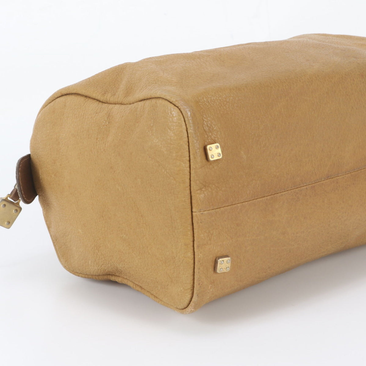 Loewe Beige Leather Boston Bag Handbag Tote Bag (Pre-Owned)